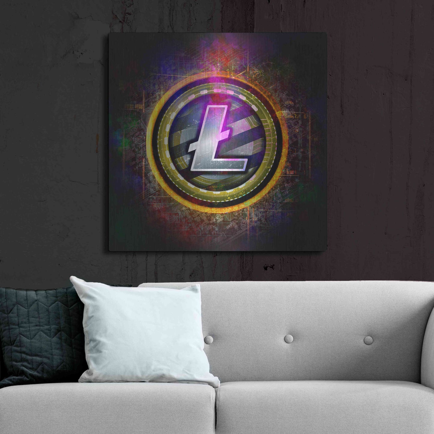 Luxe Metal Art 'Litecoin Better Than Gold' by Epic Portfolio Metal Wall Art,36x36