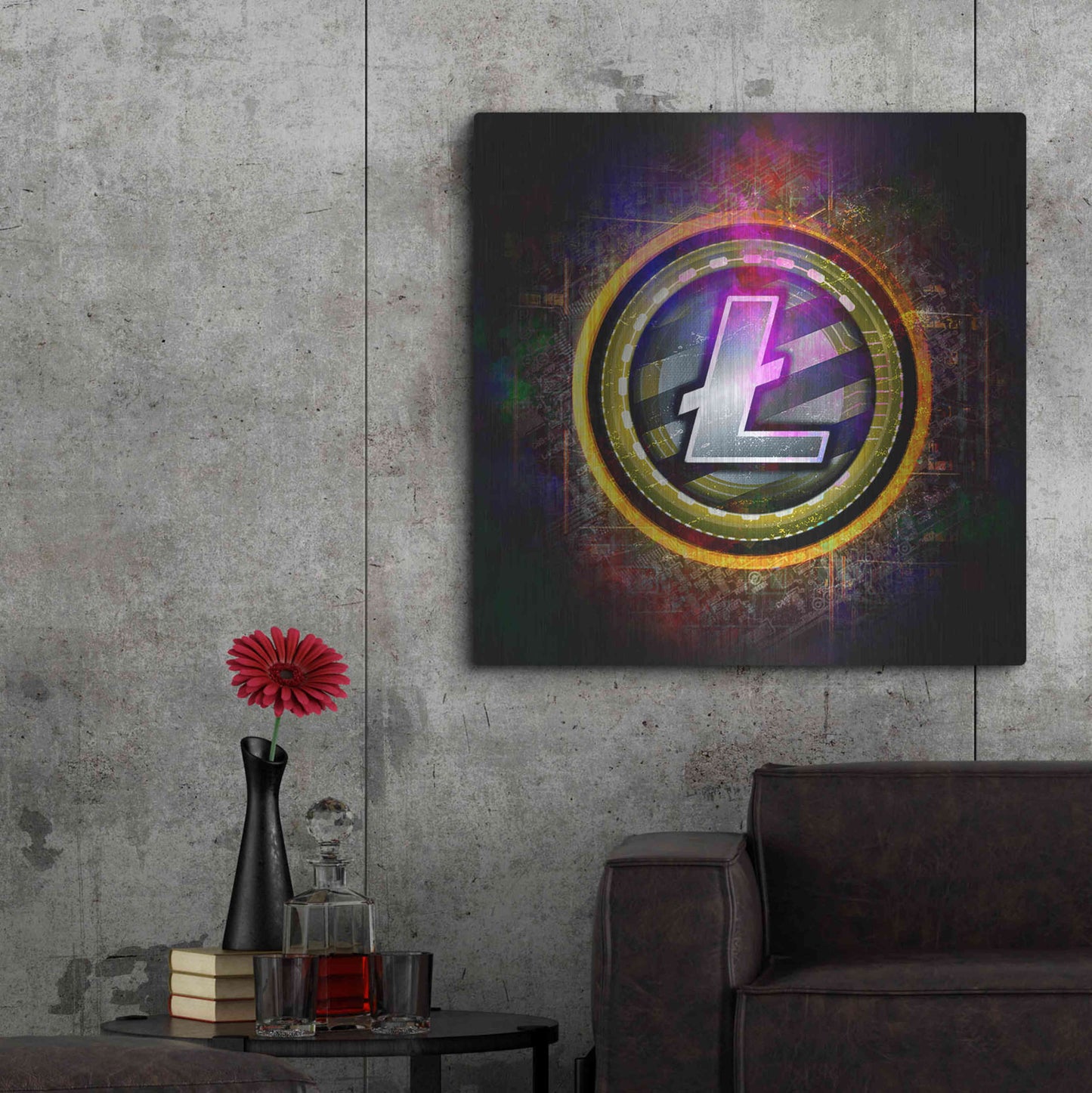 Luxe Metal Art 'Litecoin Better Than Gold' by Epic Portfolio Metal Wall Art,36x36