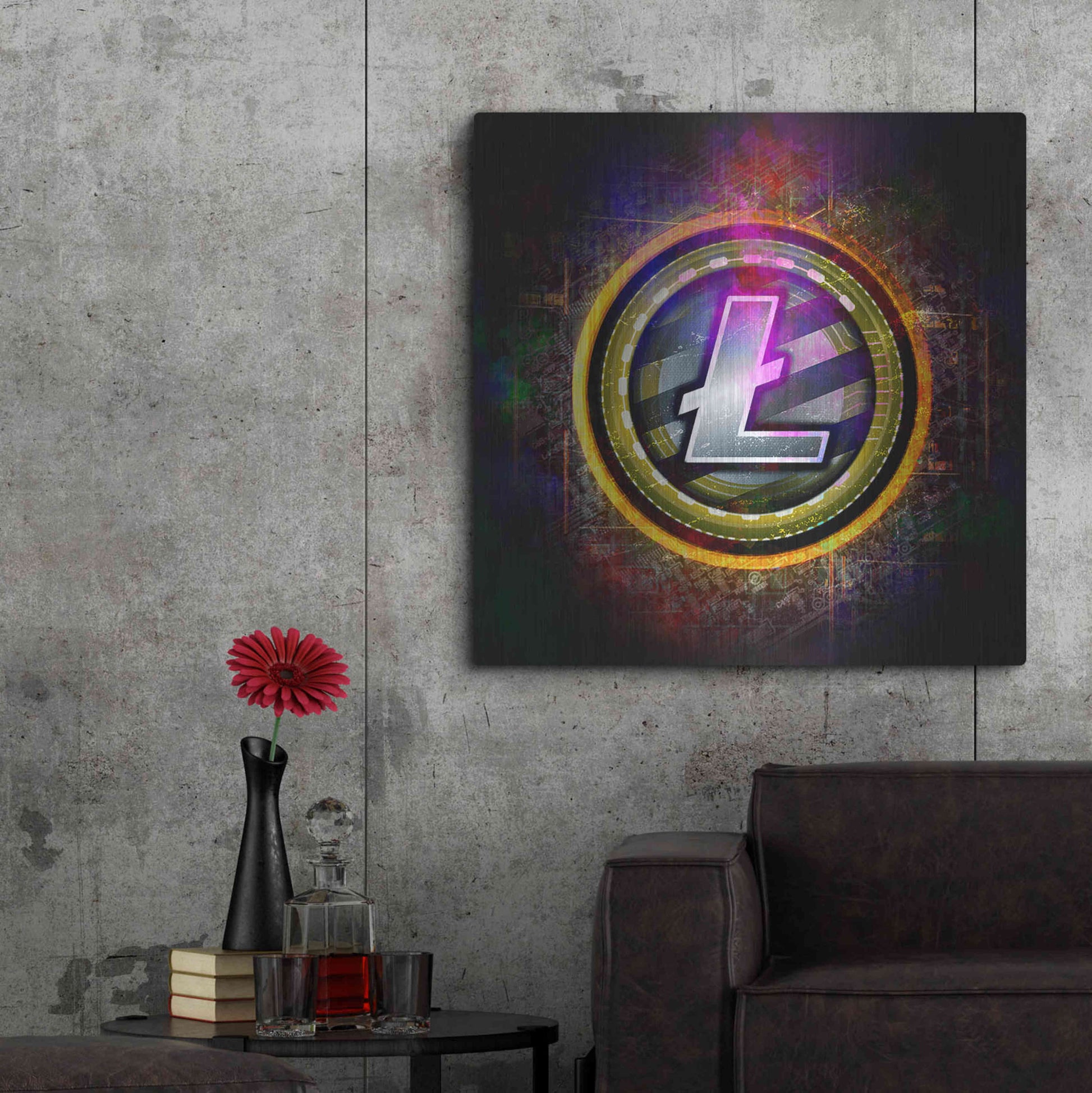 Luxe Metal Art 'Litecoin Better Than Gold' by Epic Portfolio Metal Wall Art,36x36