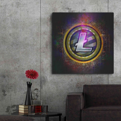 Luxe Metal Art 'Litecoin Better Than Gold' by Epic Portfolio Metal Wall Art,36x36