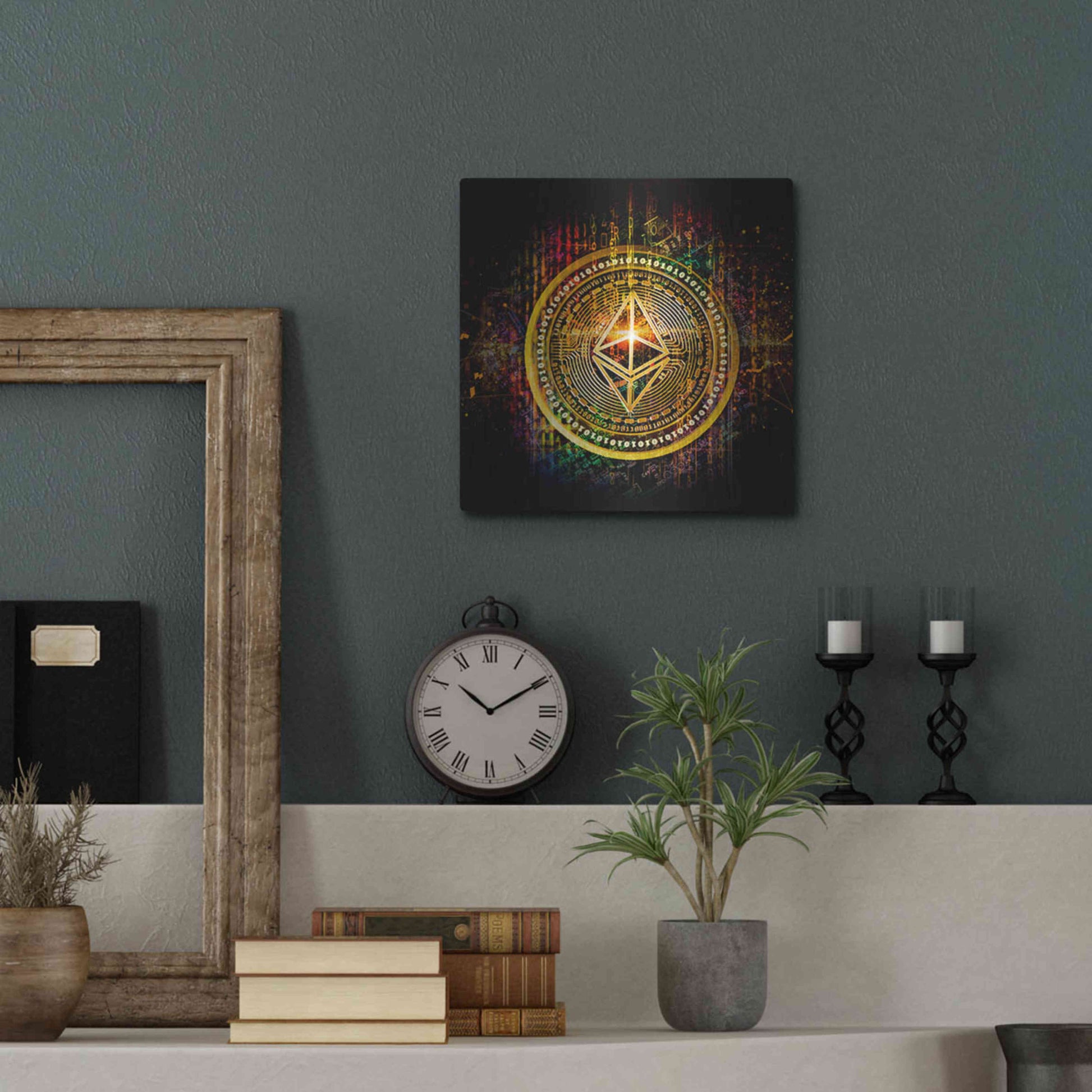 Luxe Metal Art 'Ethereum Better Than Gold' by Epic Portfolio Metal Wall Art,12x12