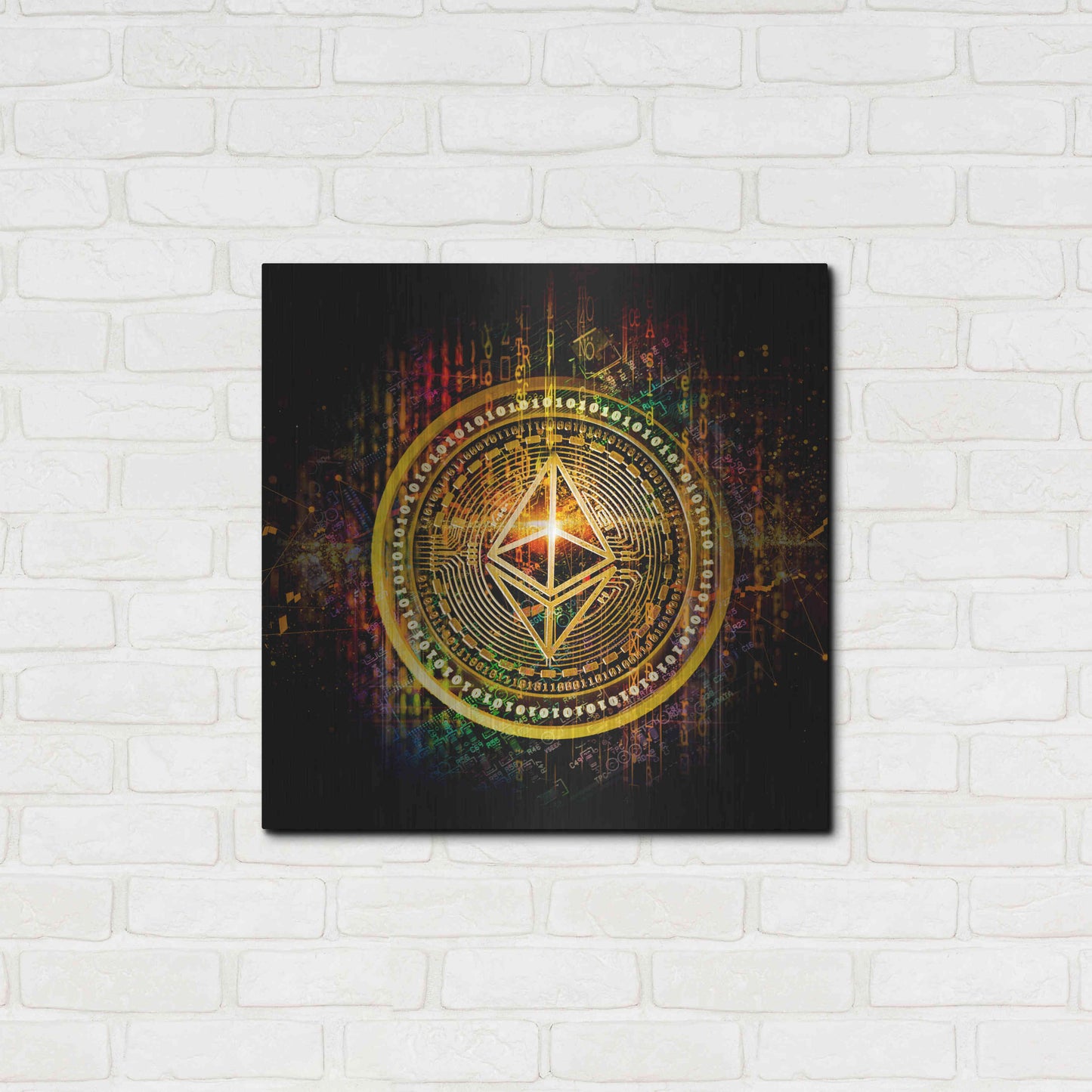 Luxe Metal Art 'Ethereum Better Than Gold' by Epic Portfolio Metal Wall Art,24x24