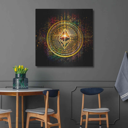 Luxe Metal Art 'Ethereum Better Than Gold' by Epic Portfolio Metal Wall Art,36x36