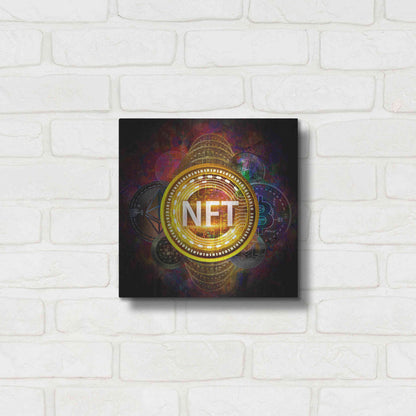 Luxe Metal Art 'Crypto Pyramid Nft' by Epic Portfolio Metal Wall Art,12x12