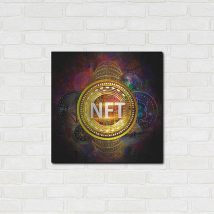 Luxe Metal Art 'Crypto Pyramid Nft' by Epic Portfolio Metal Wall Art,24x24