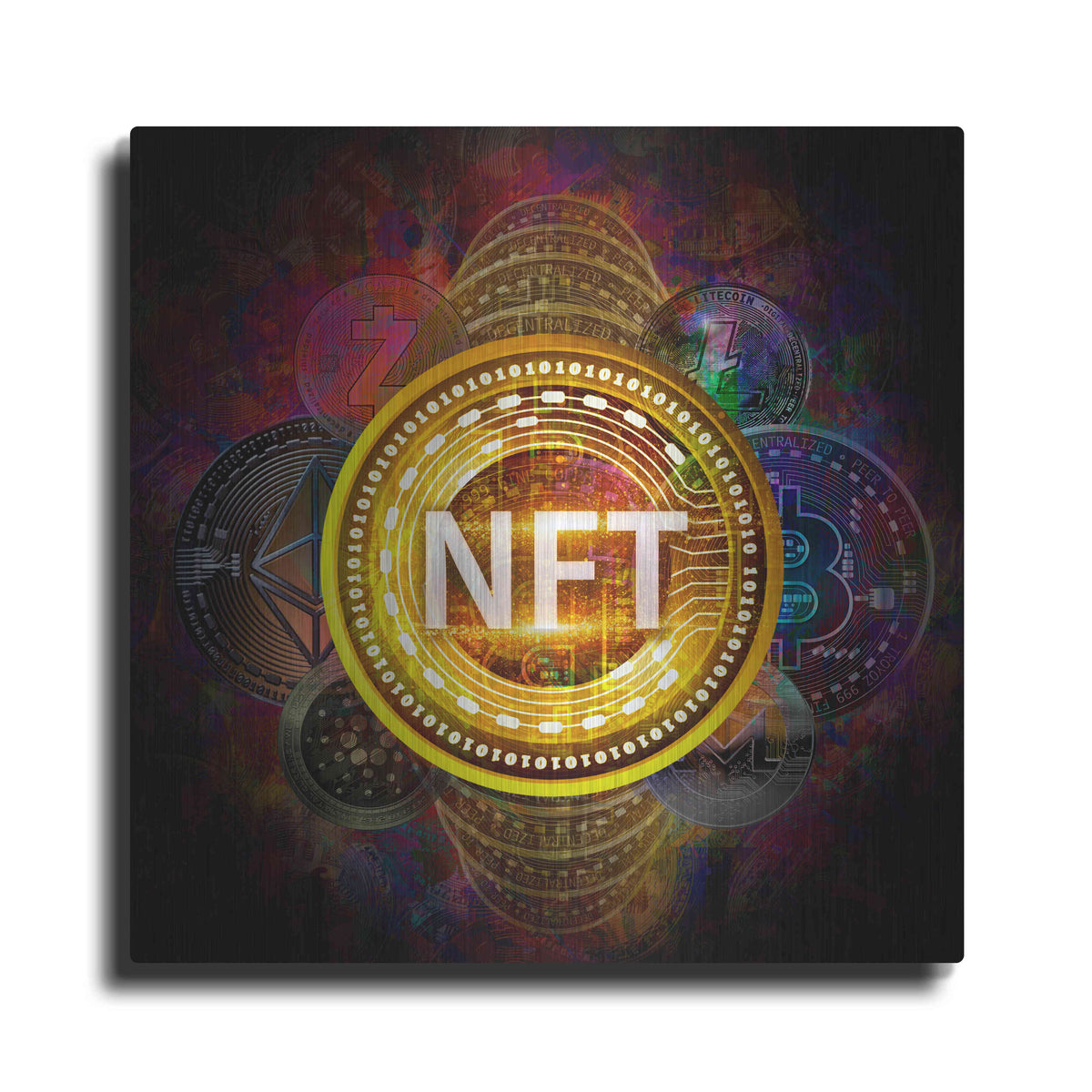 Luxe Metal Art 'Crypto Pyramid Nft' by Epic Portfolio Metal Wall Art
