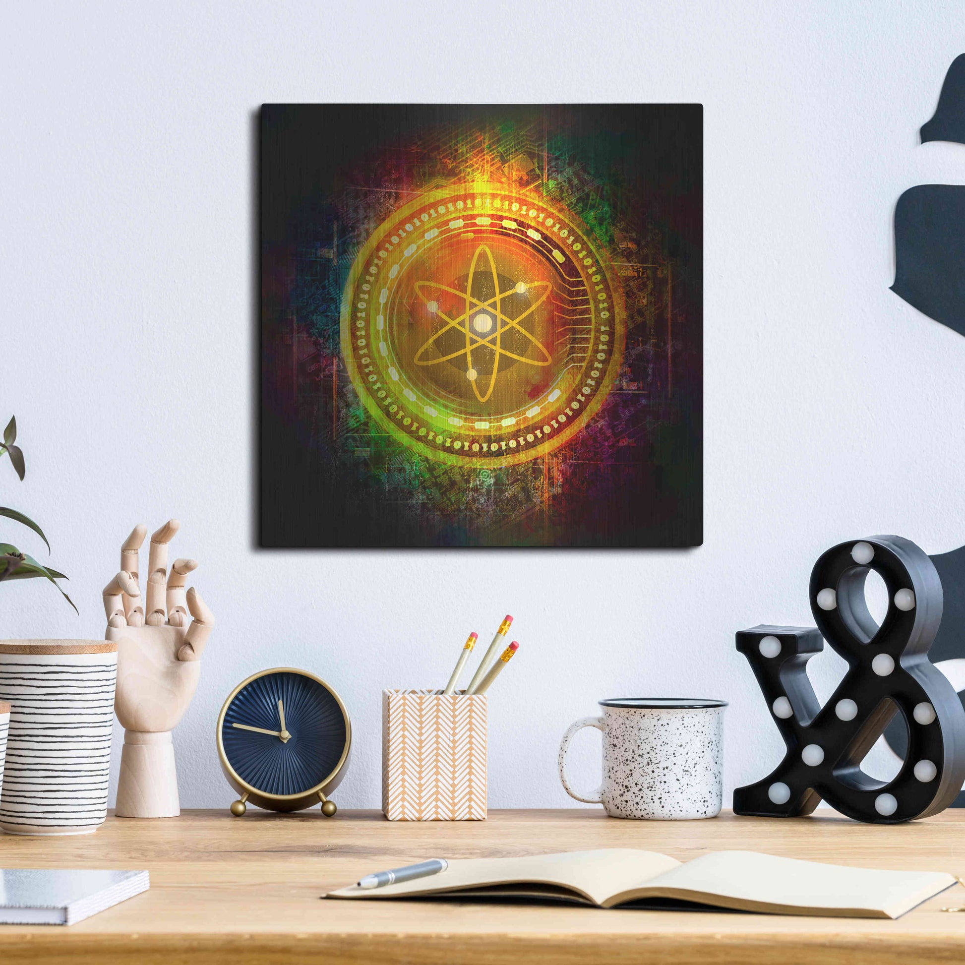 Luxe Metal Art 'Cosmos Better Than Gold' by Epic Portfolio Metal Wall Art,12x12