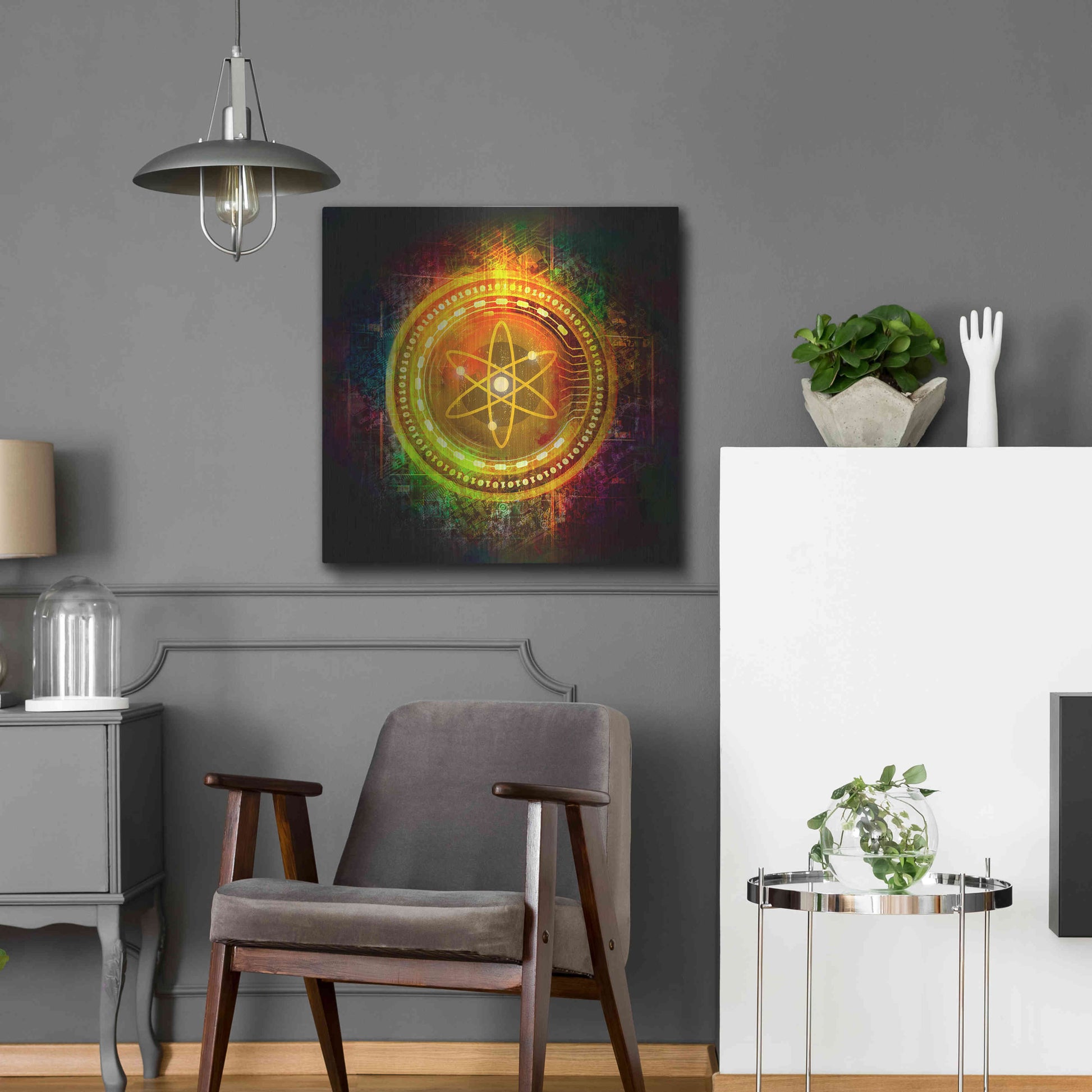 Luxe Metal Art 'Cosmos Better Than Gold' by Epic Portfolio Metal Wall Art,24x24