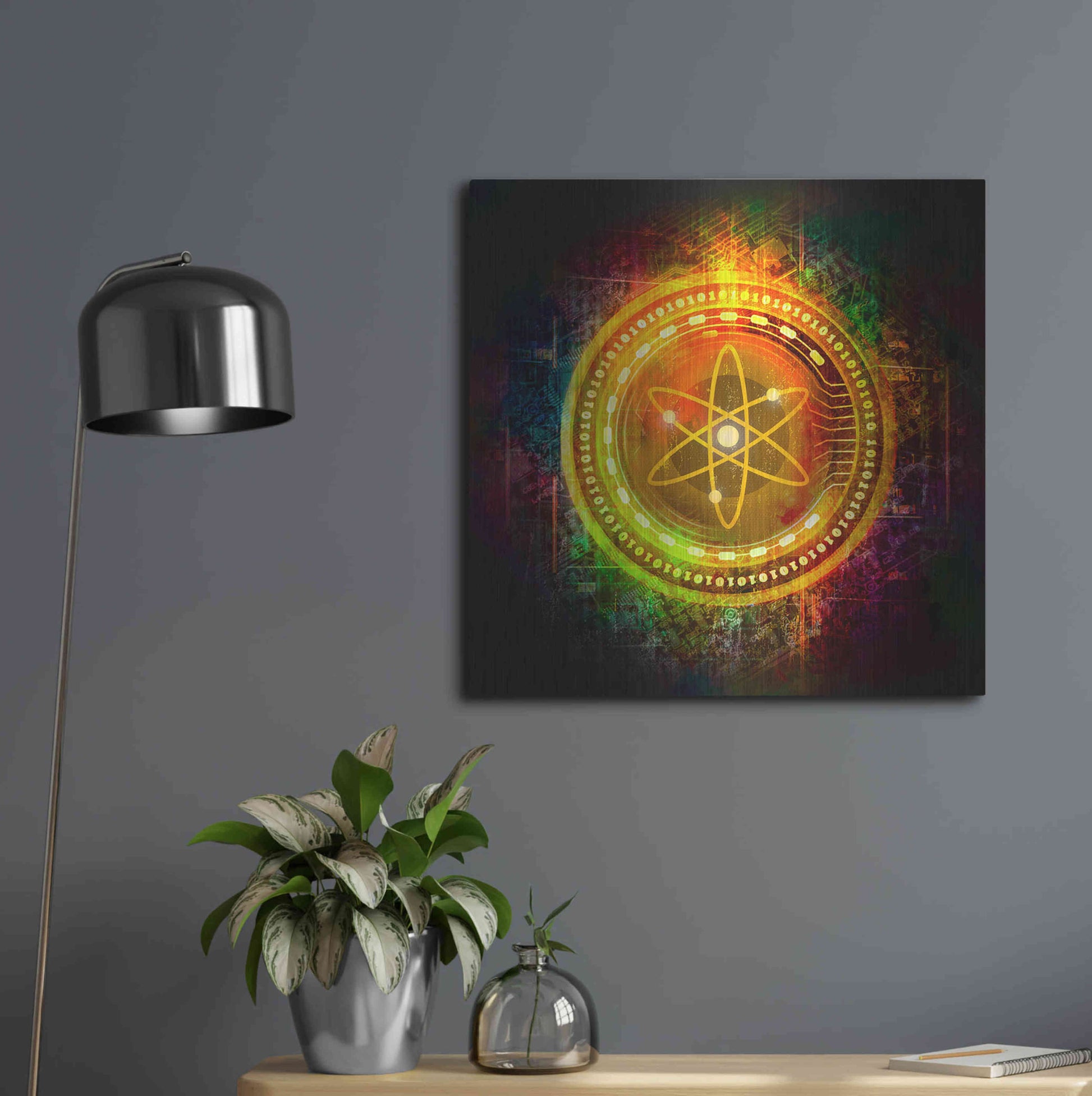 Luxe Metal Art 'Cosmos Better Than Gold' by Epic Portfolio Metal Wall Art,24x24