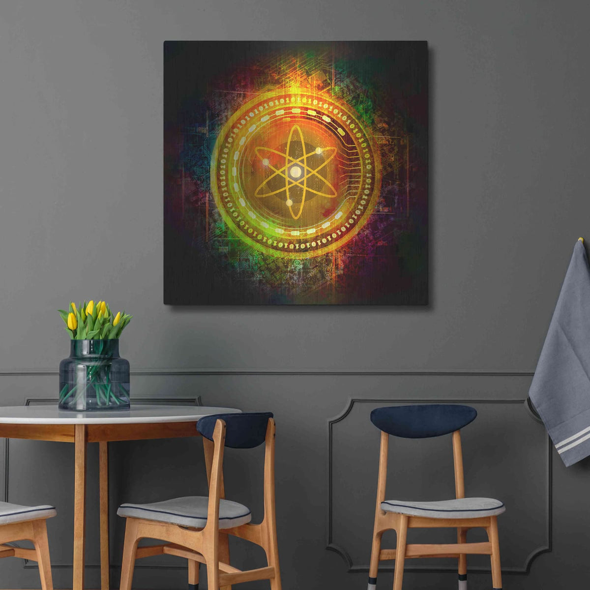 'Cosmos Better Than Gold' by Valentyn Artemenko – Metal Wall Art, 36x36 room view