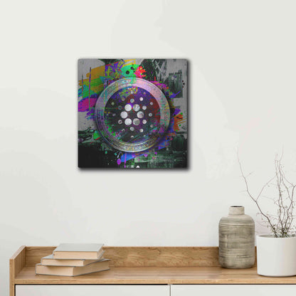 Luxe Metal Art 'Cardano Crypto Predator' by Epic Portfolio Metal Wall Art,12x12