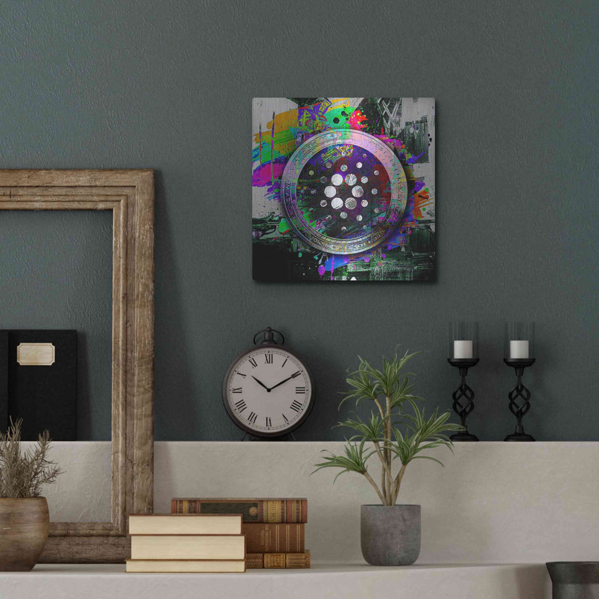 Luxe Metal Art 'Cardano Crypto Predator' by Epic Portfolio Metal Wall Art,12x12