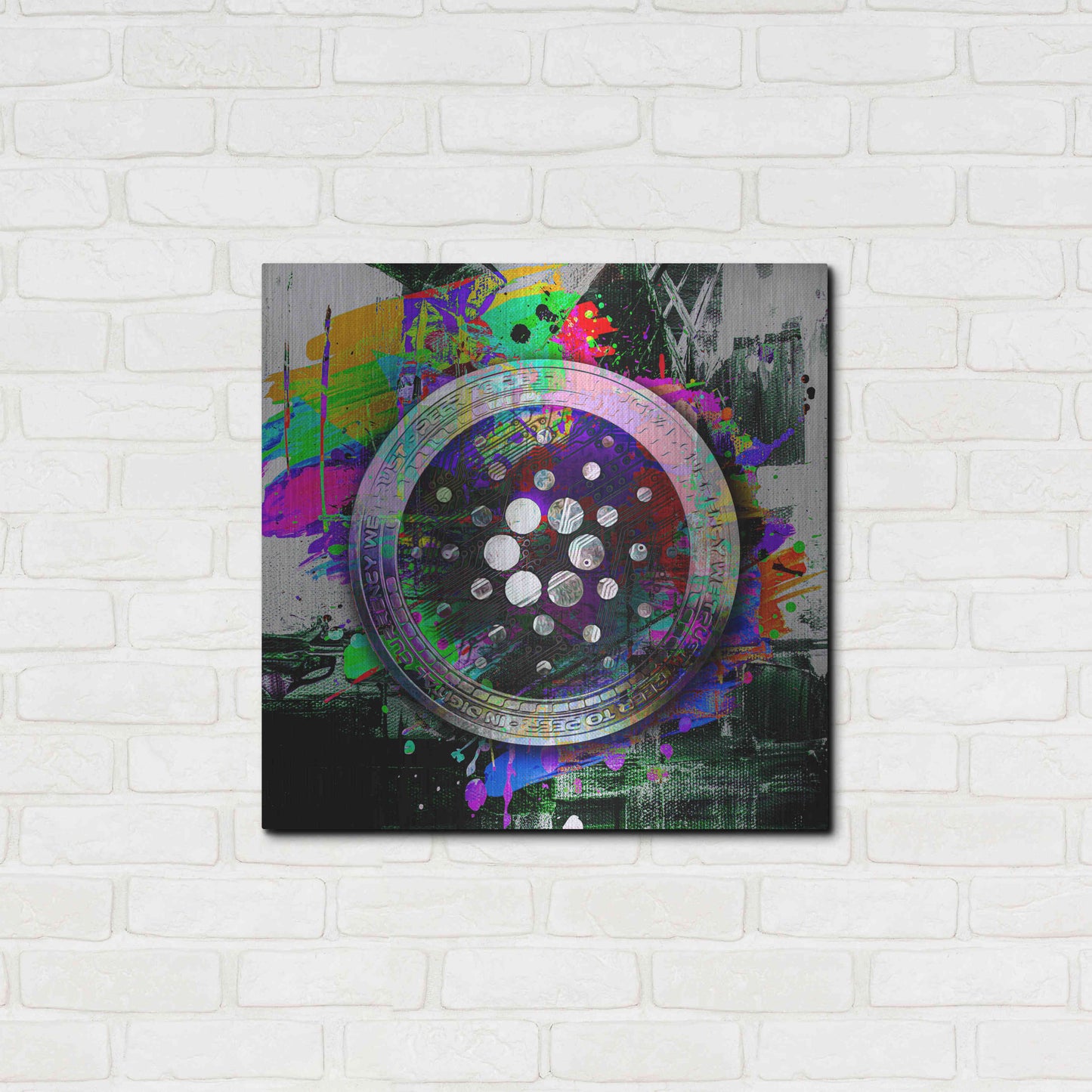 Luxe Metal Art 'Cardano Crypto Predator' by Epic Portfolio Metal Wall Art,24x24