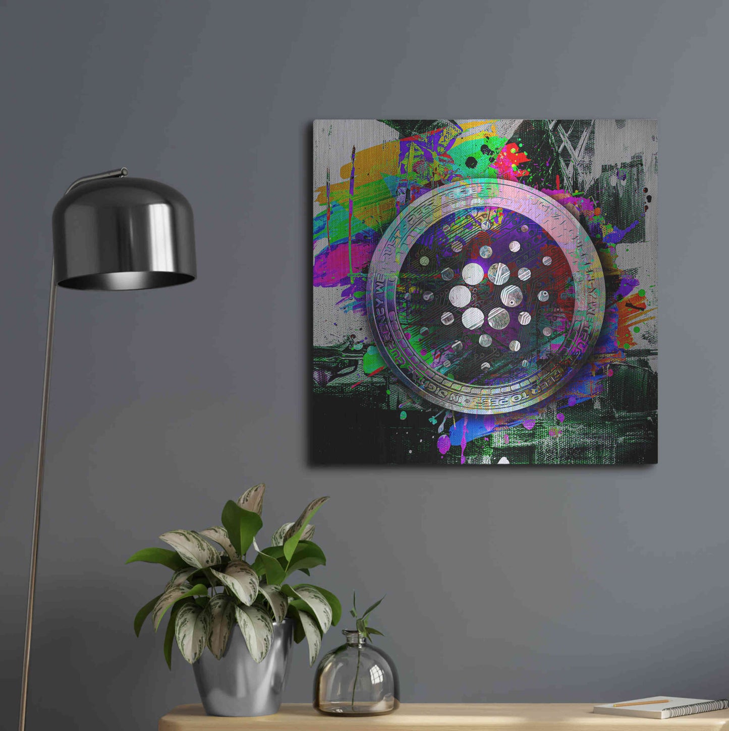 Luxe Metal Art 'Cardano Crypto Predator' by Epic Portfolio Metal Wall Art,24x24