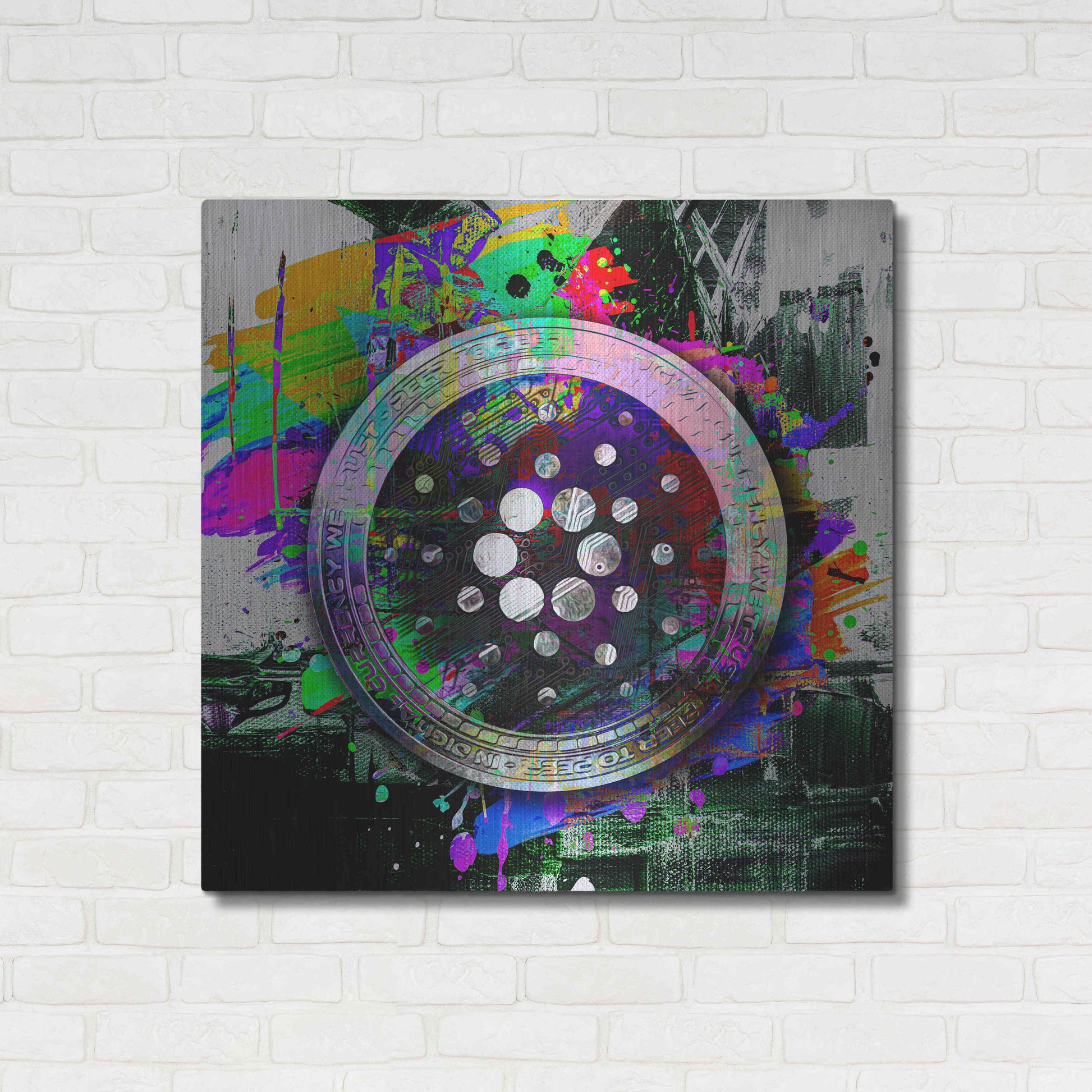 Luxe Metal Art 'Cardano Crypto Predator' by Epic Portfolio Metal Wall Art,36x36