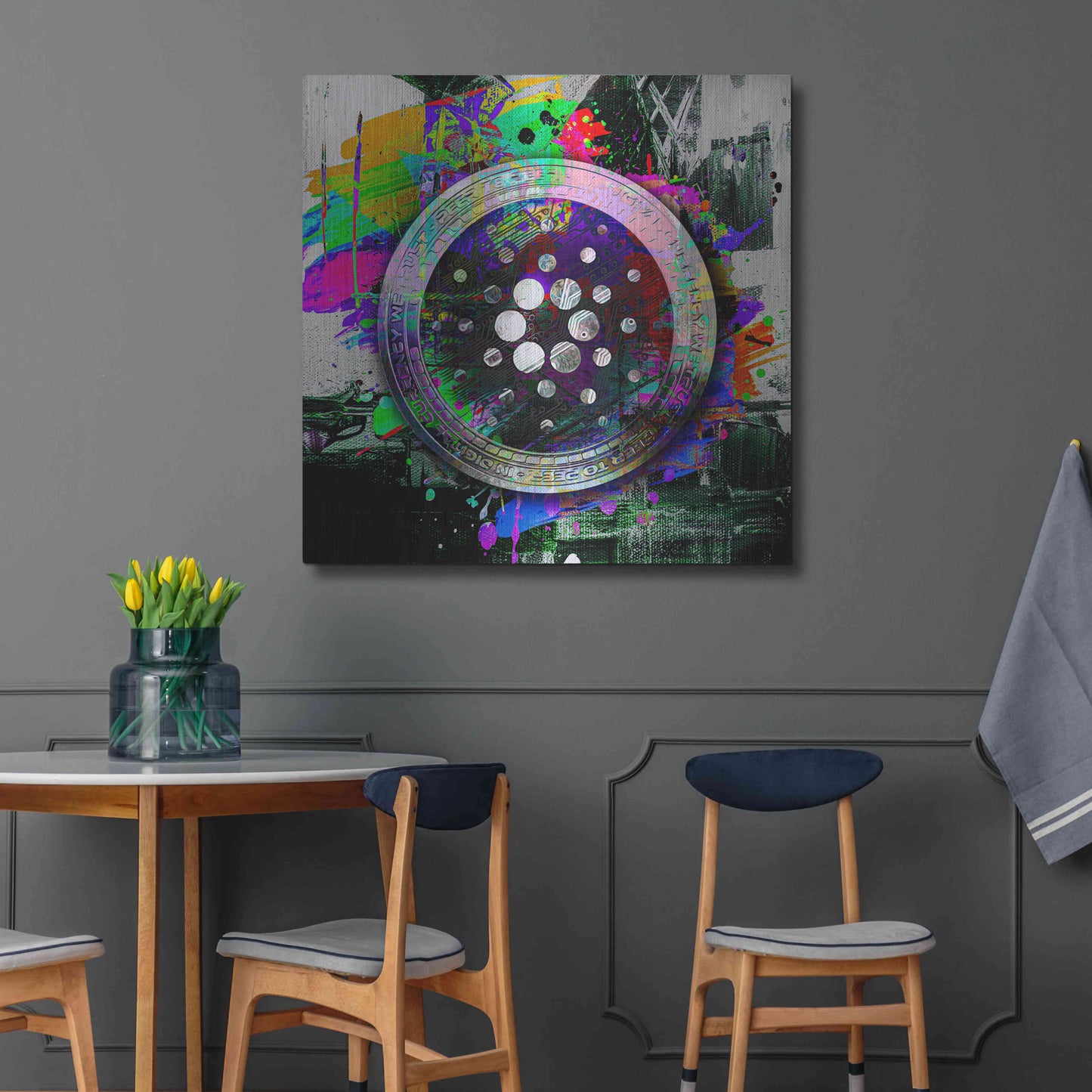 Luxe Metal Art 'Cardano Crypto Predator' by Epic Portfolio Metal Wall Art,36x36