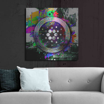 Luxe Metal Art 'Cardano Crypto Predator' by Epic Portfolio Metal Wall Art,36x36