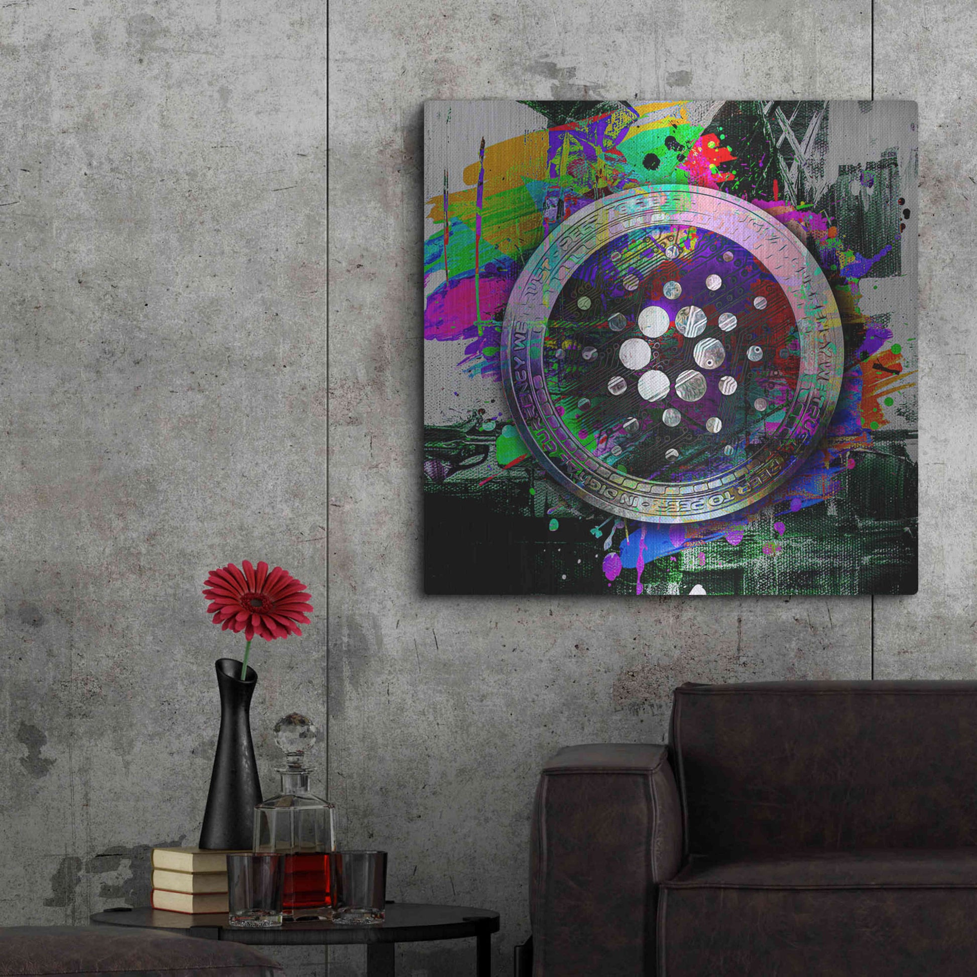Luxe Metal Art 'Cardano Crypto Predator' by Epic Portfolio Metal Wall Art,36x36