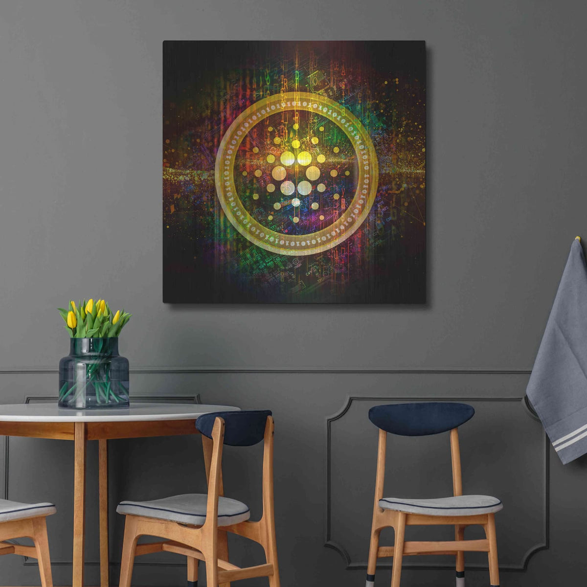 'Cardano Better Than Gold' by Valentyn Artemenko – Metal Wall Art, 36x36 room view