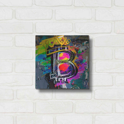 Luxe Metal Art 'Bitcoin Crypto King' by Epic Portfolio Metal Wall Art,12x12