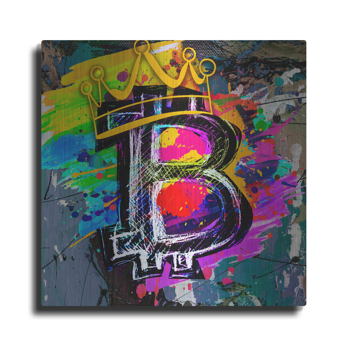 Luxe Metal Art 'Bitcoin Crypto King' by Epic Portfolio Metal Wall Art