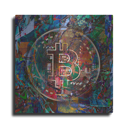 Luxe Metal Art 'Bitcoin Bronze Abstract' by Epic Portfolio Metal Wall Art