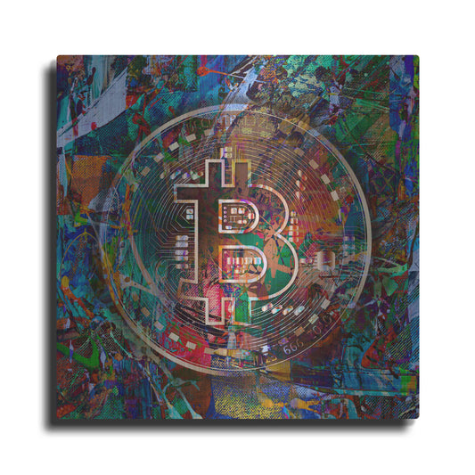 Luxe Metal Art 'Bitcoin Bronze Abstract' by Epic Portfolio Metal Wall Art