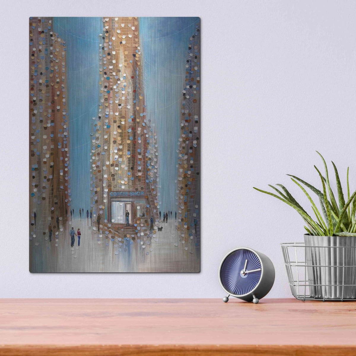 'Coffee Shop' by Ekaterina Ermilkina – Metal Wall Art, 12x16 room view