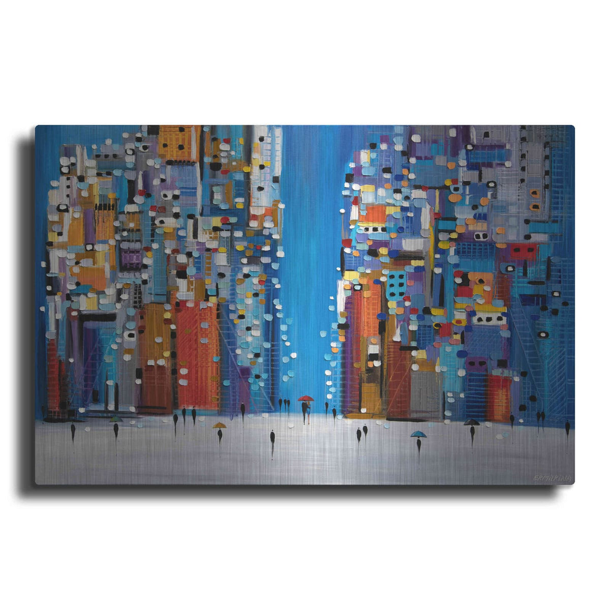 'Night Square' by Ekaterina Ermilkina – Metal Wall Art