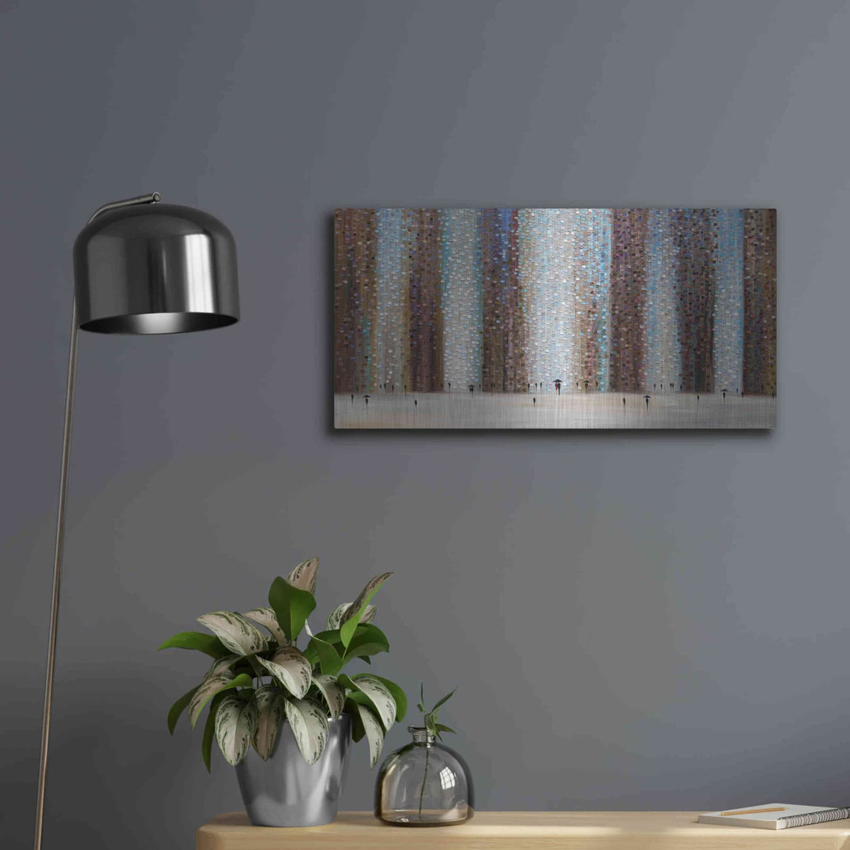 'Rain And Love' by Ekaterina Ermilkina – Metal Wall Art, 24x12 room view