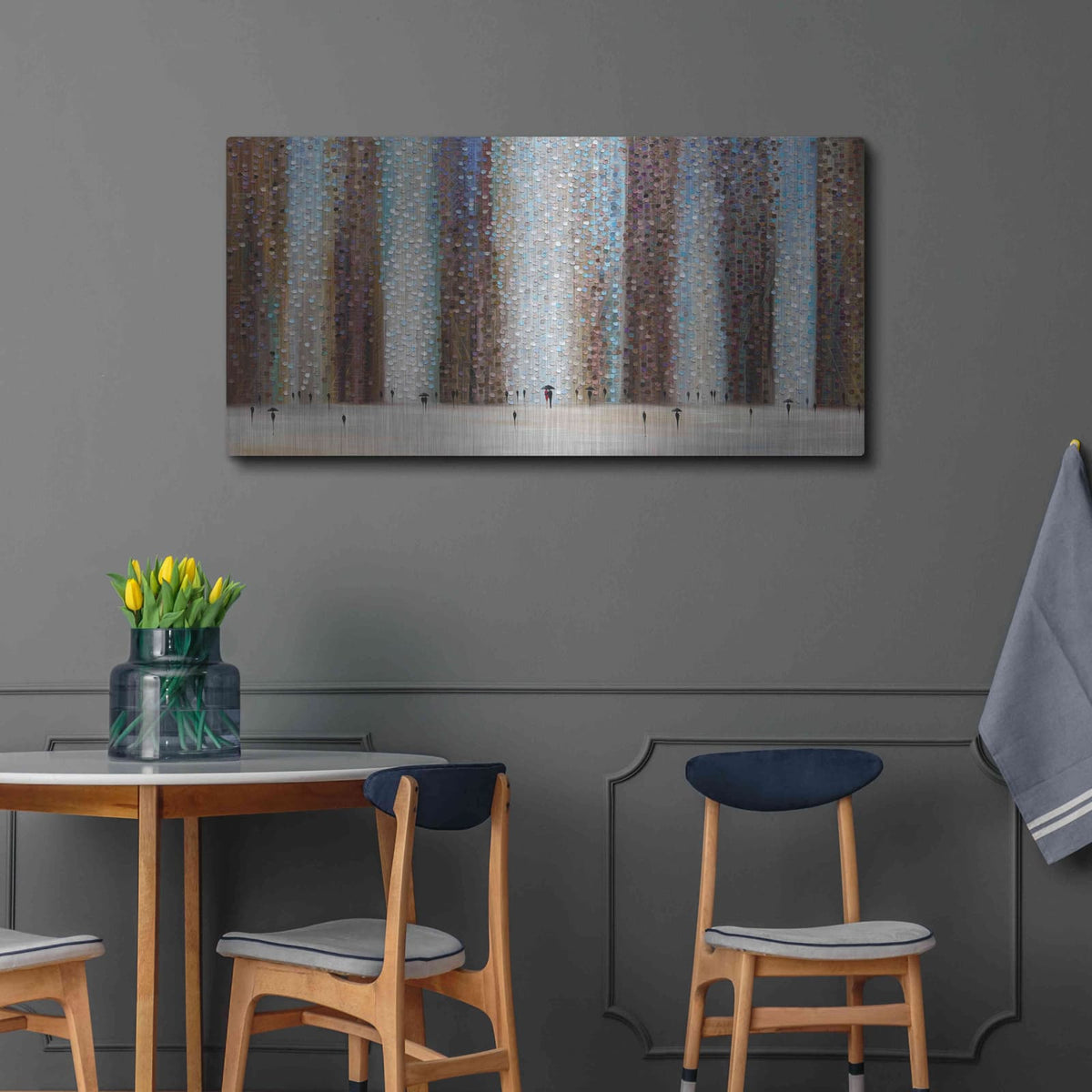 'Rain And Love' by Ekaterina Ermilkina – Metal Wall Art, 48x24 room view