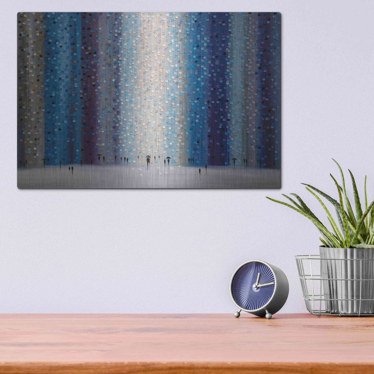 'Rainy City For' by Ekaterina Ermilkina – Metal Wall Art, 16x12 room view