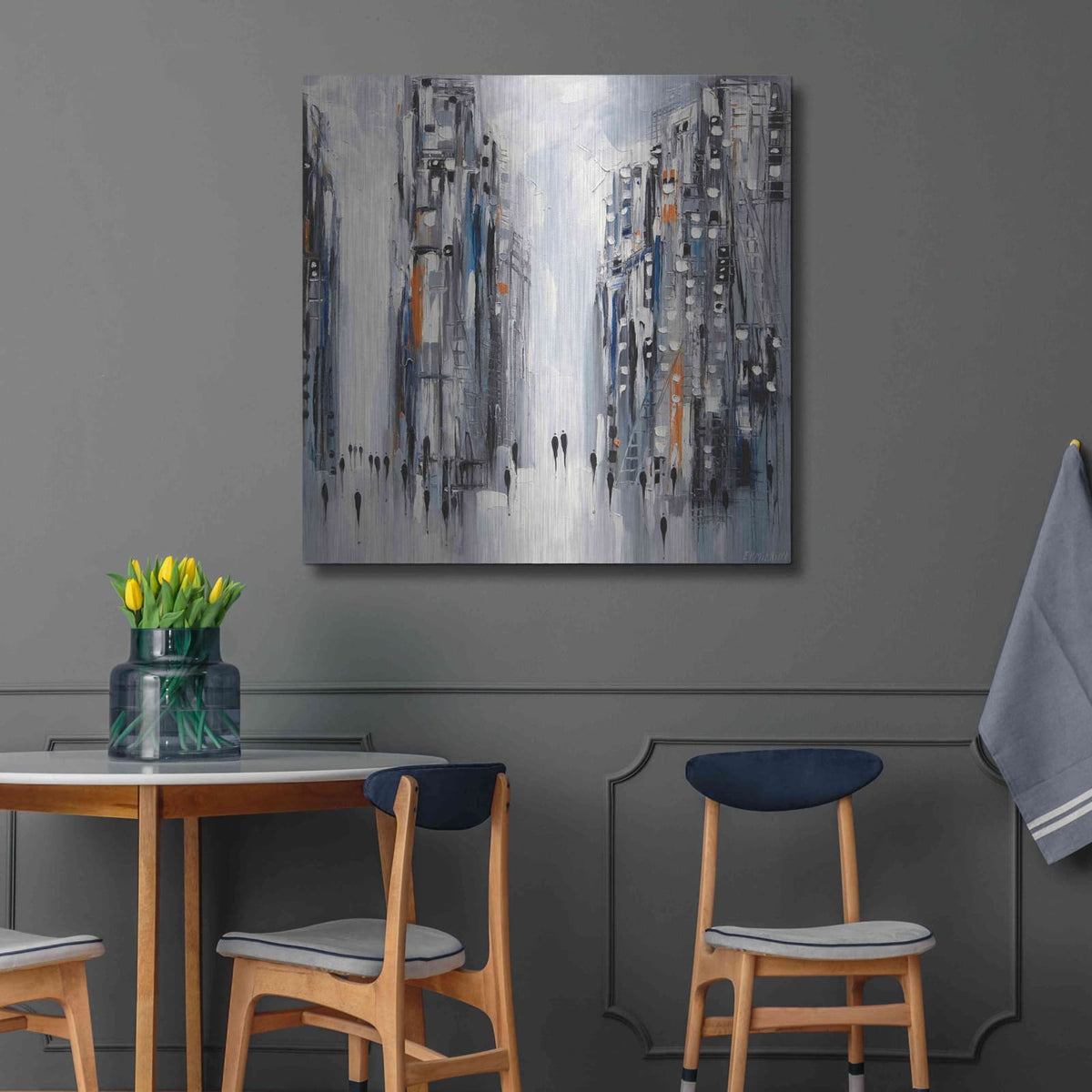 'City Escape' by Ekaterina Ermilkina – Metal Wall Art, 36x36 room view