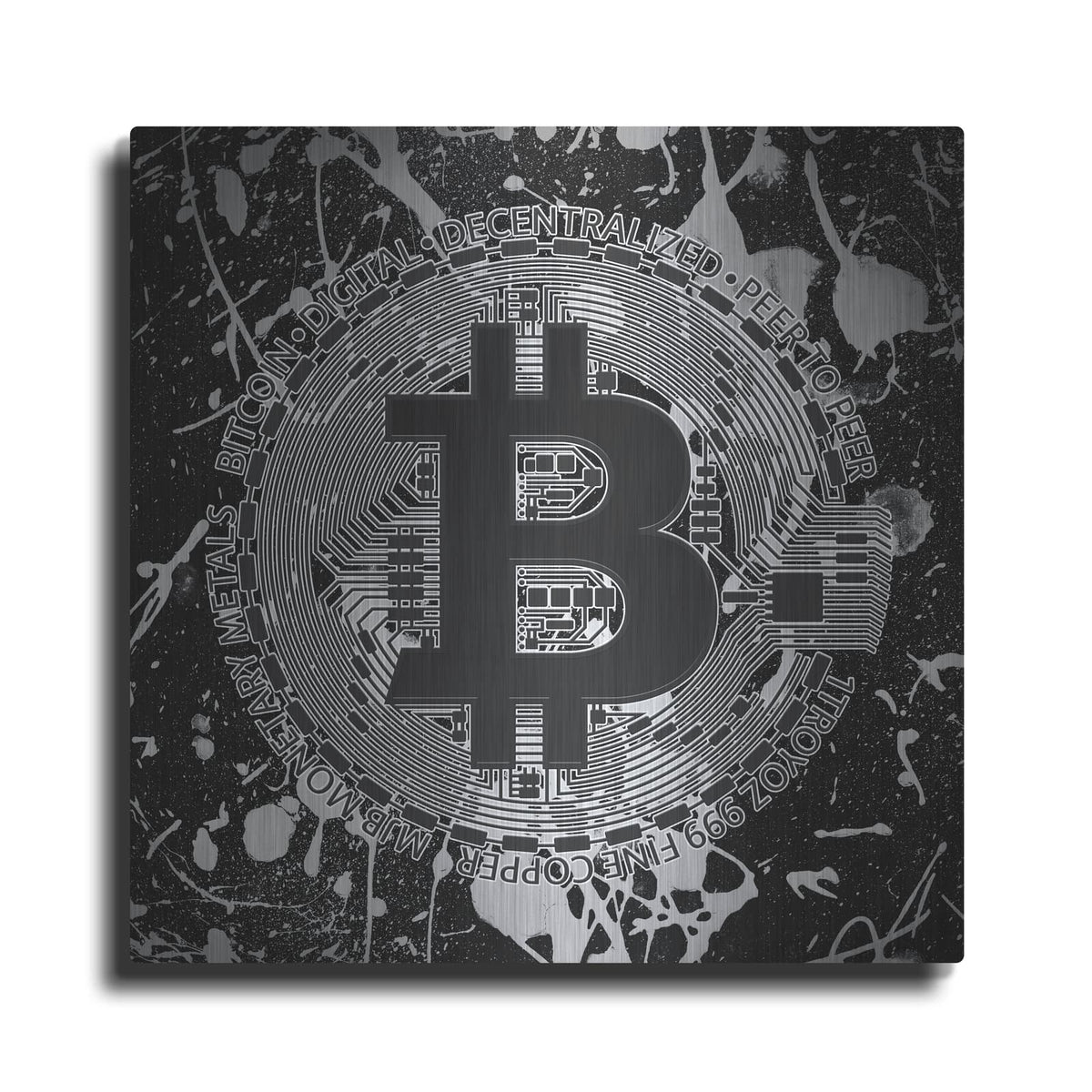 'Bitcoin Black Ice' by Cameron Gray – Metal Wall Art