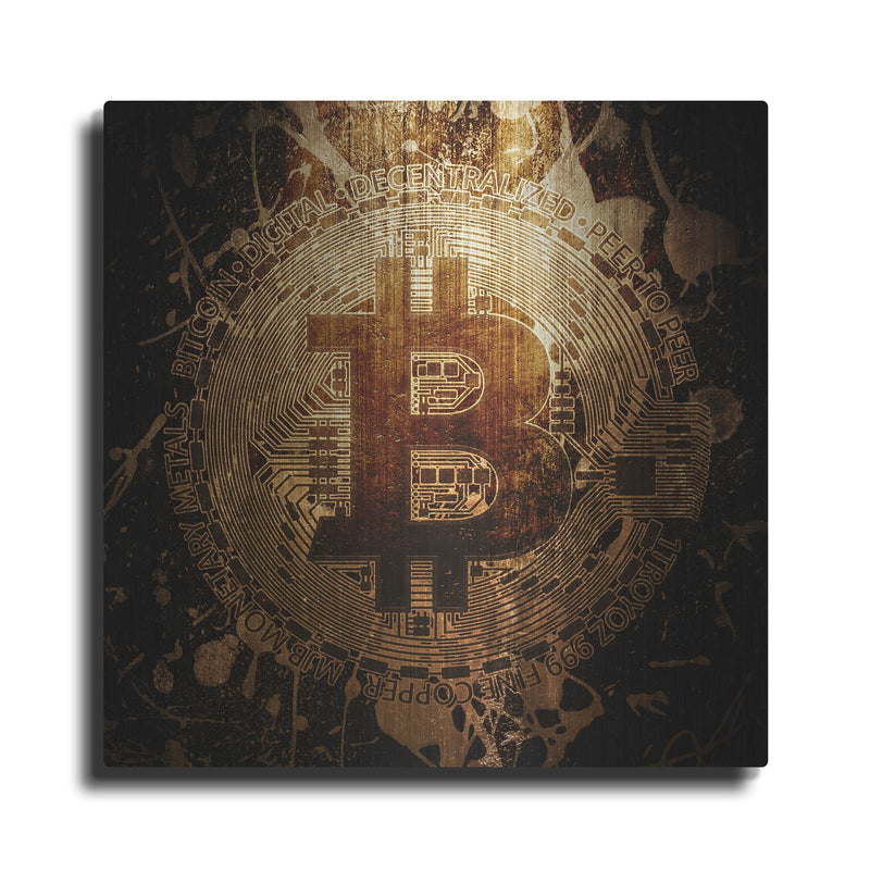 'Bitcoin Zinc' by Cameron Gray – Metal Wall Art