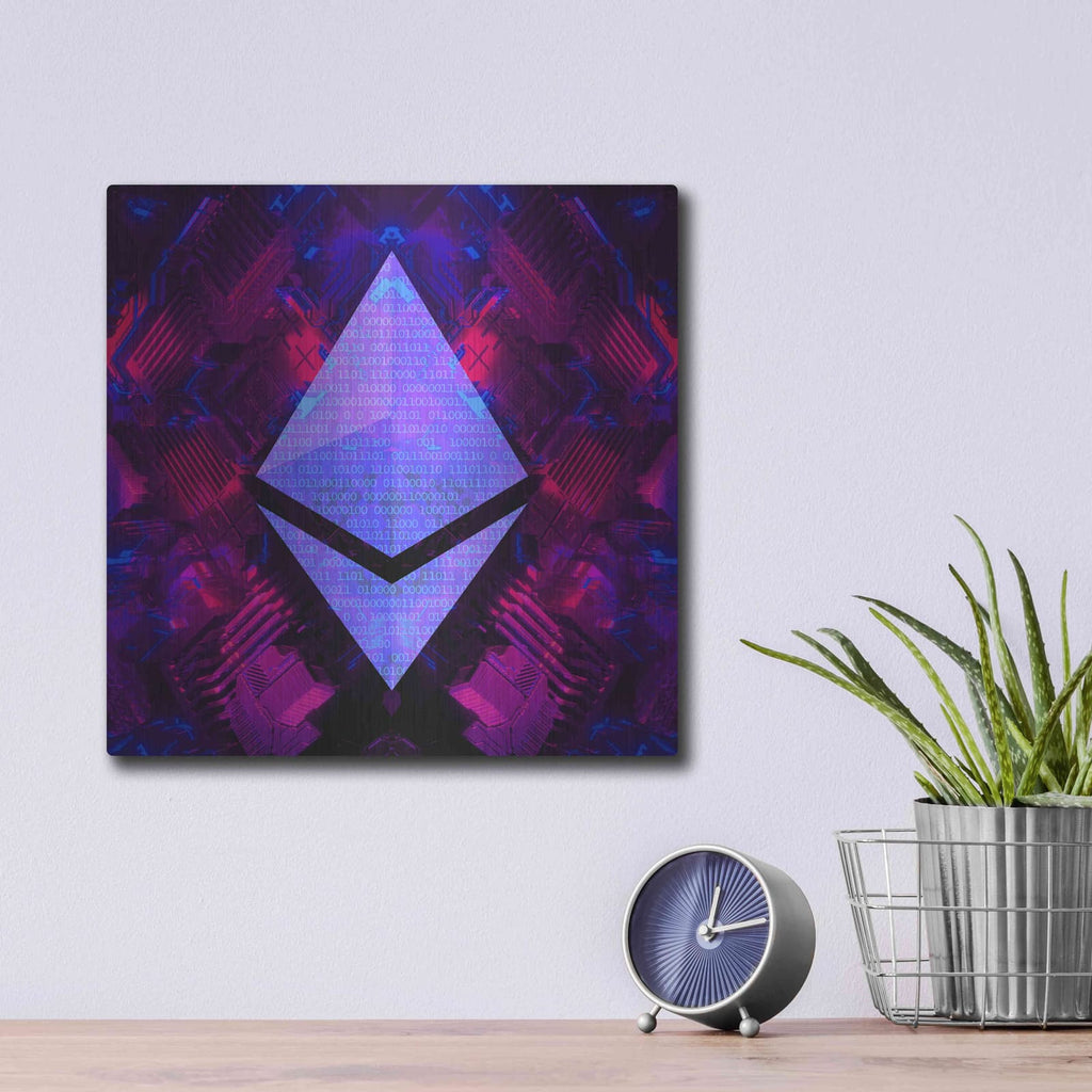 'Ethereum Future' by Cameron Gray – Metal Wall Art, 12x12 room view