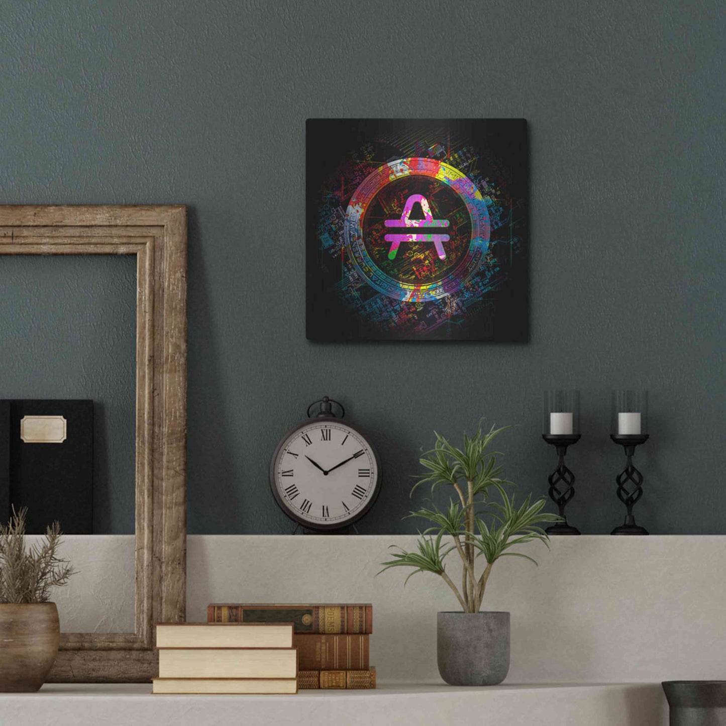 Luxe Metal Art 'Amp Crypto Power' by Epic Portfolio Metal Wall Art,12x12
