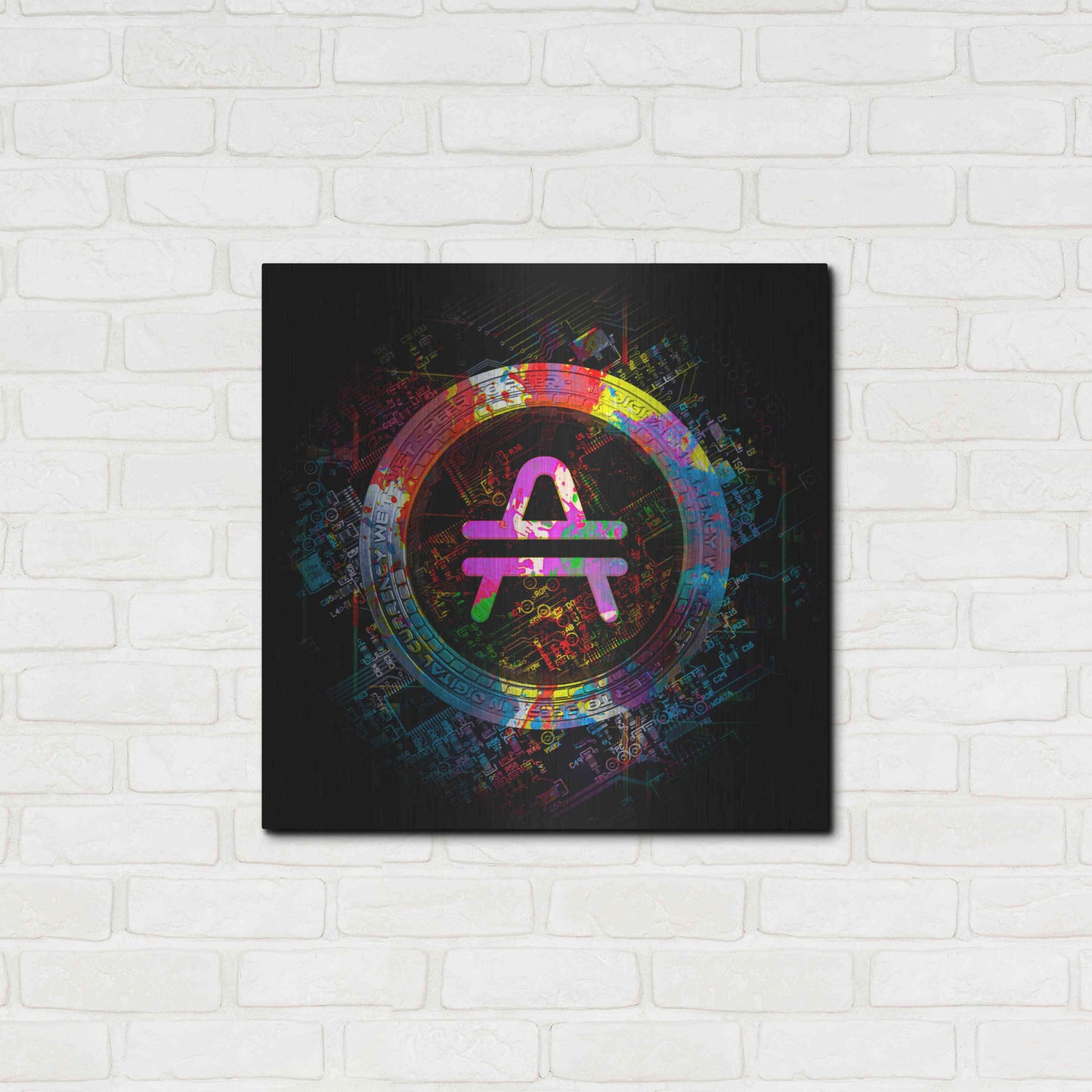 Luxe Metal Art 'Amp Crypto Power' by Epic Portfolio Metal Wall Art,24x24