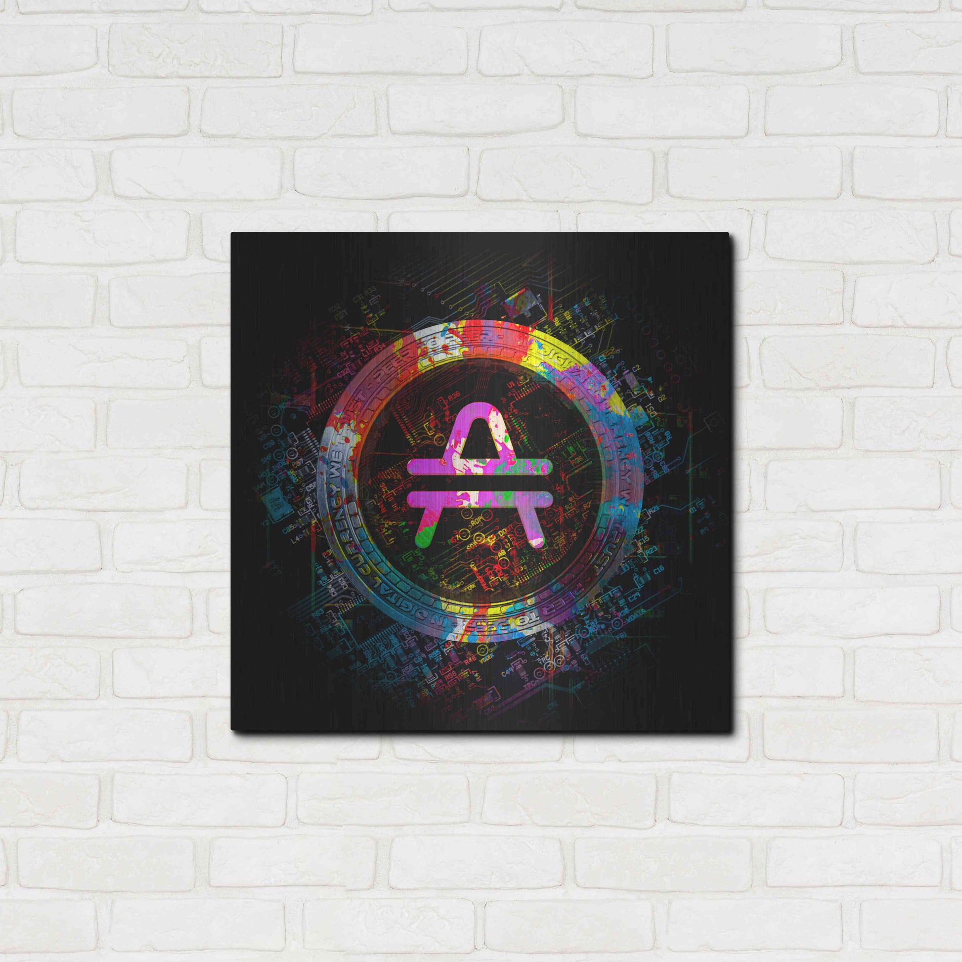 Luxe Metal Art 'Amp Crypto Power' by Epic Portfolio Metal Wall Art,24x24