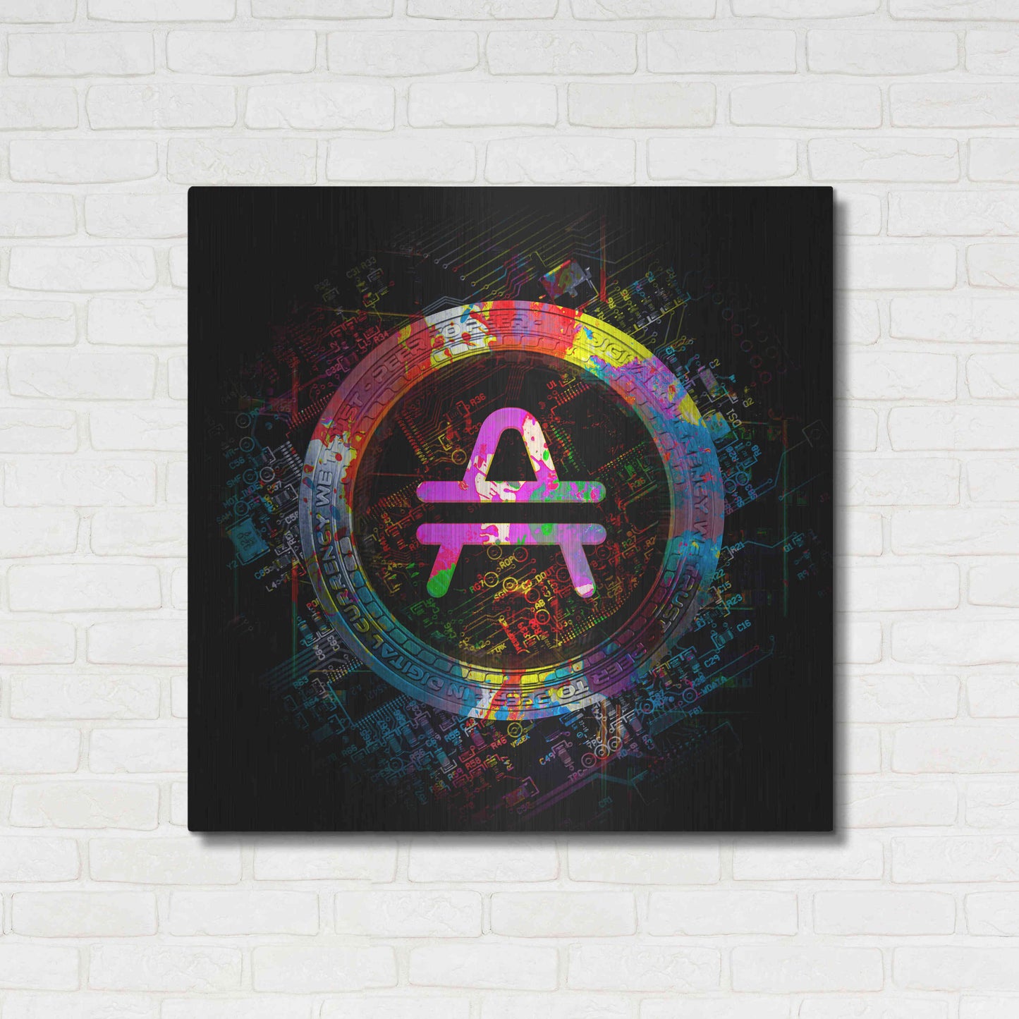 Luxe Metal Art 'Amp Crypto Power' by Epic Portfolio Metal Wall Art,36x36