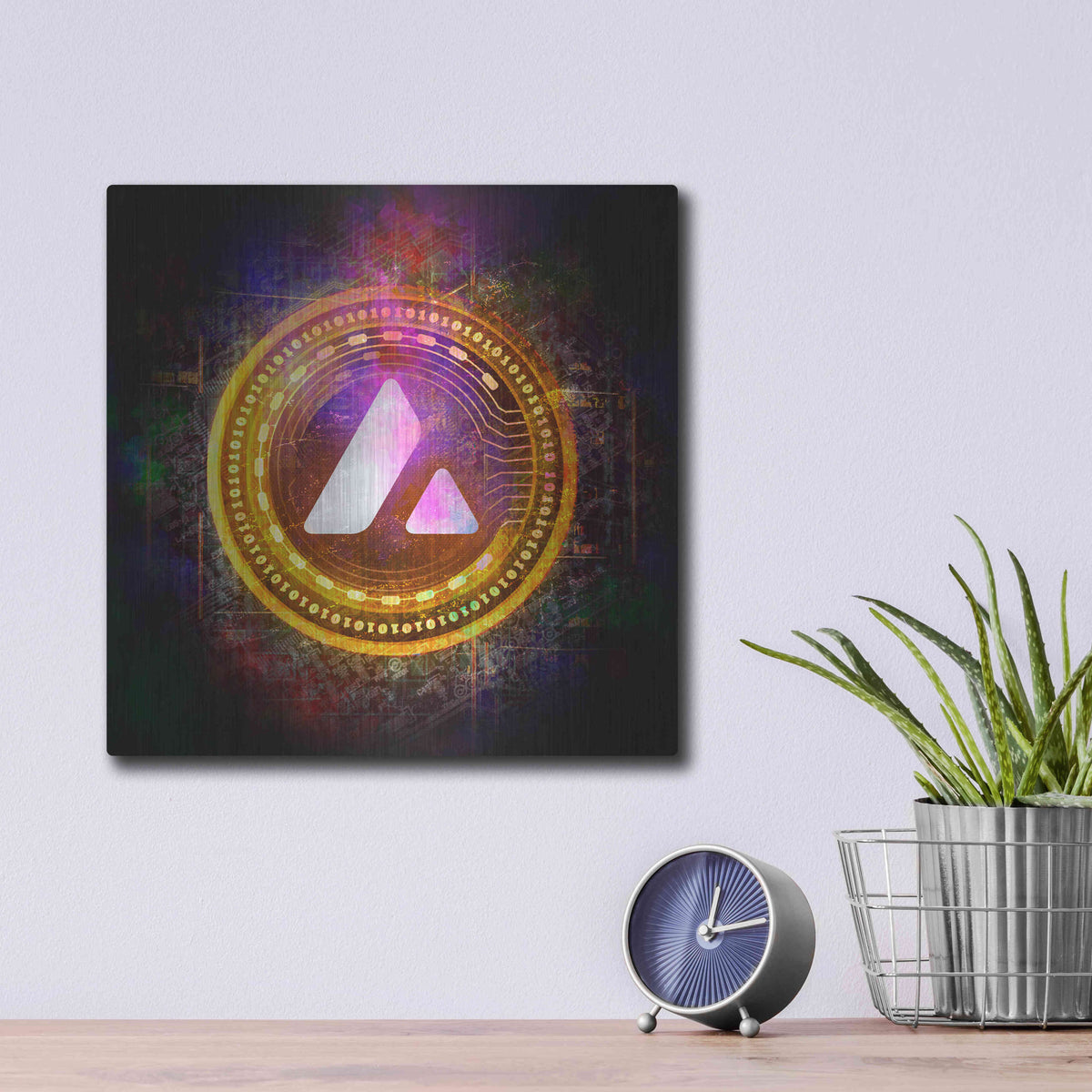 Luxe Metal Art 'Avalanche Crypto Halo' by Epic Portfolio Metal Wall Art,12x12
