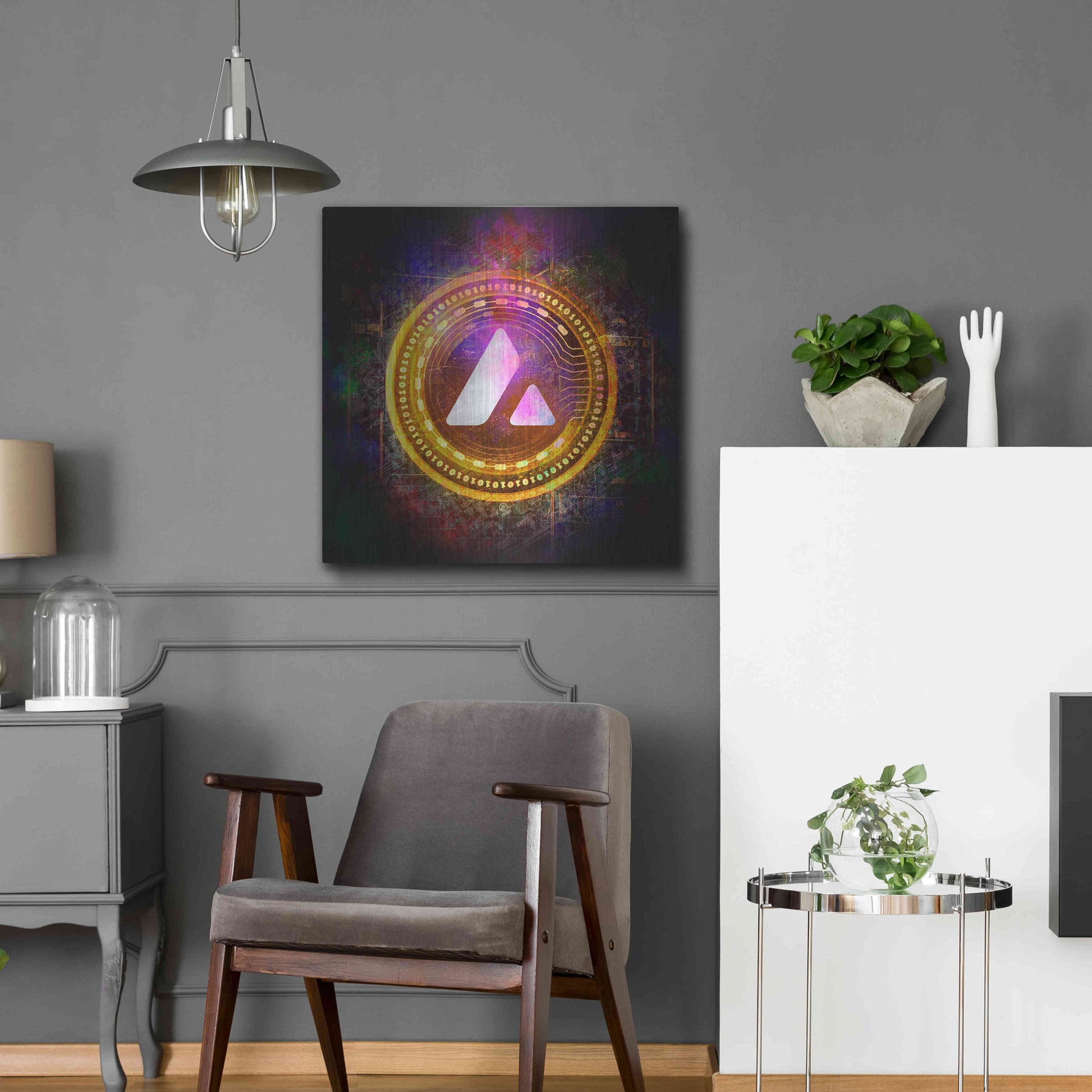 Luxe Metal Art 'Avalanche Crypto Halo' by Epic Portfolio Metal Wall Art,24x24