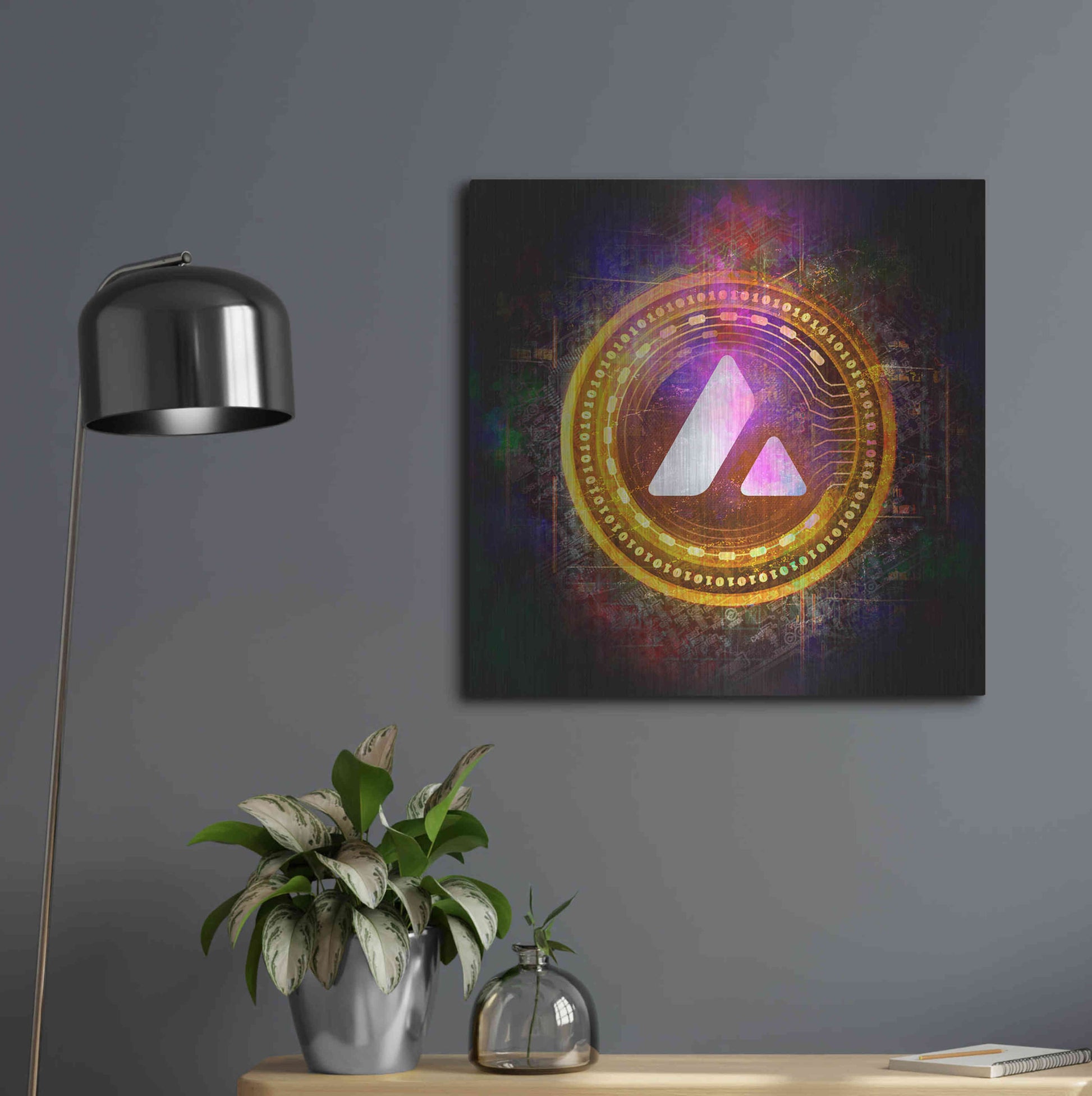 Luxe Metal Art 'Avalanche Crypto Halo' by Epic Portfolio Metal Wall Art,24x24