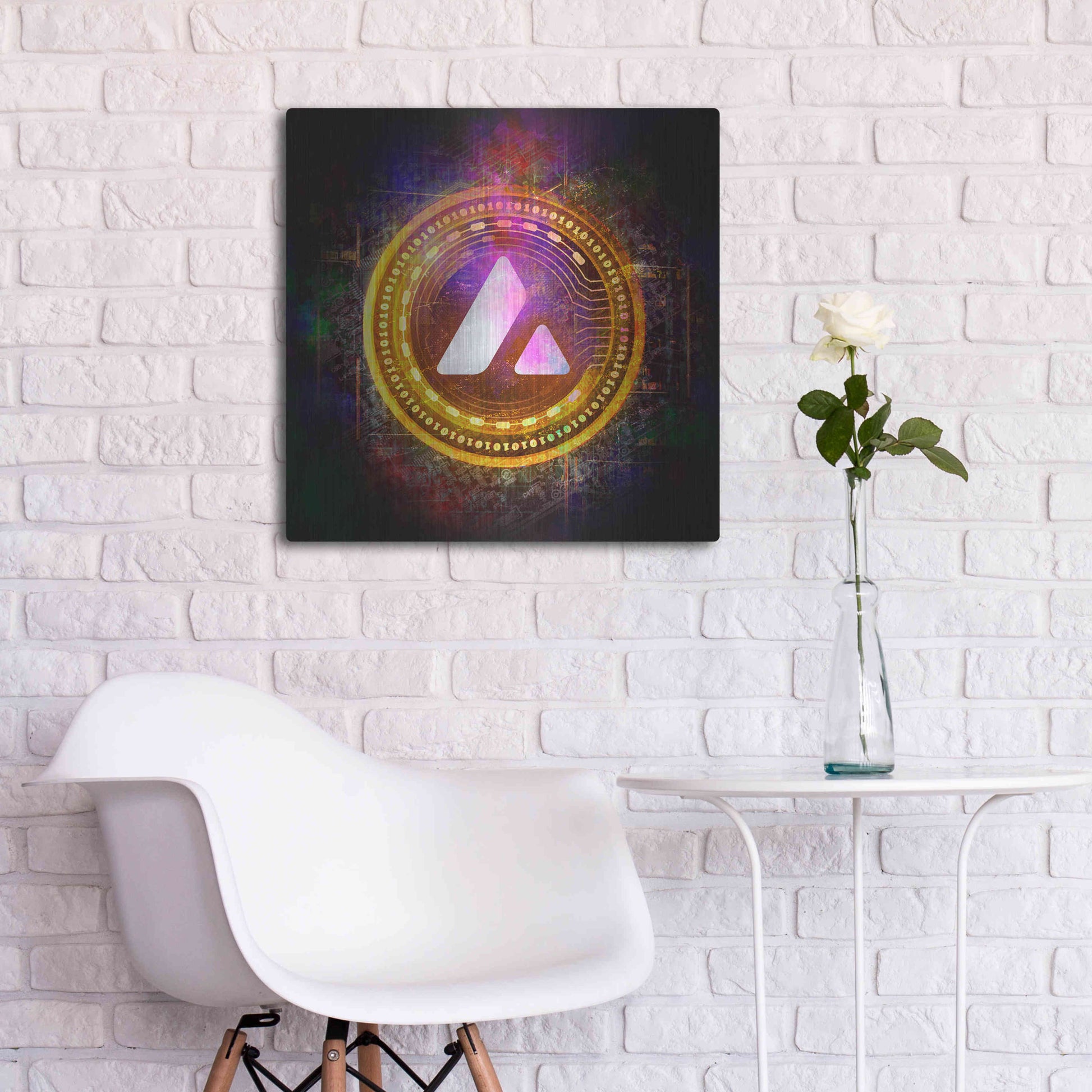 Luxe Metal Art 'Avalanche Crypto Halo' by Epic Portfolio Metal Wall Art,24x24