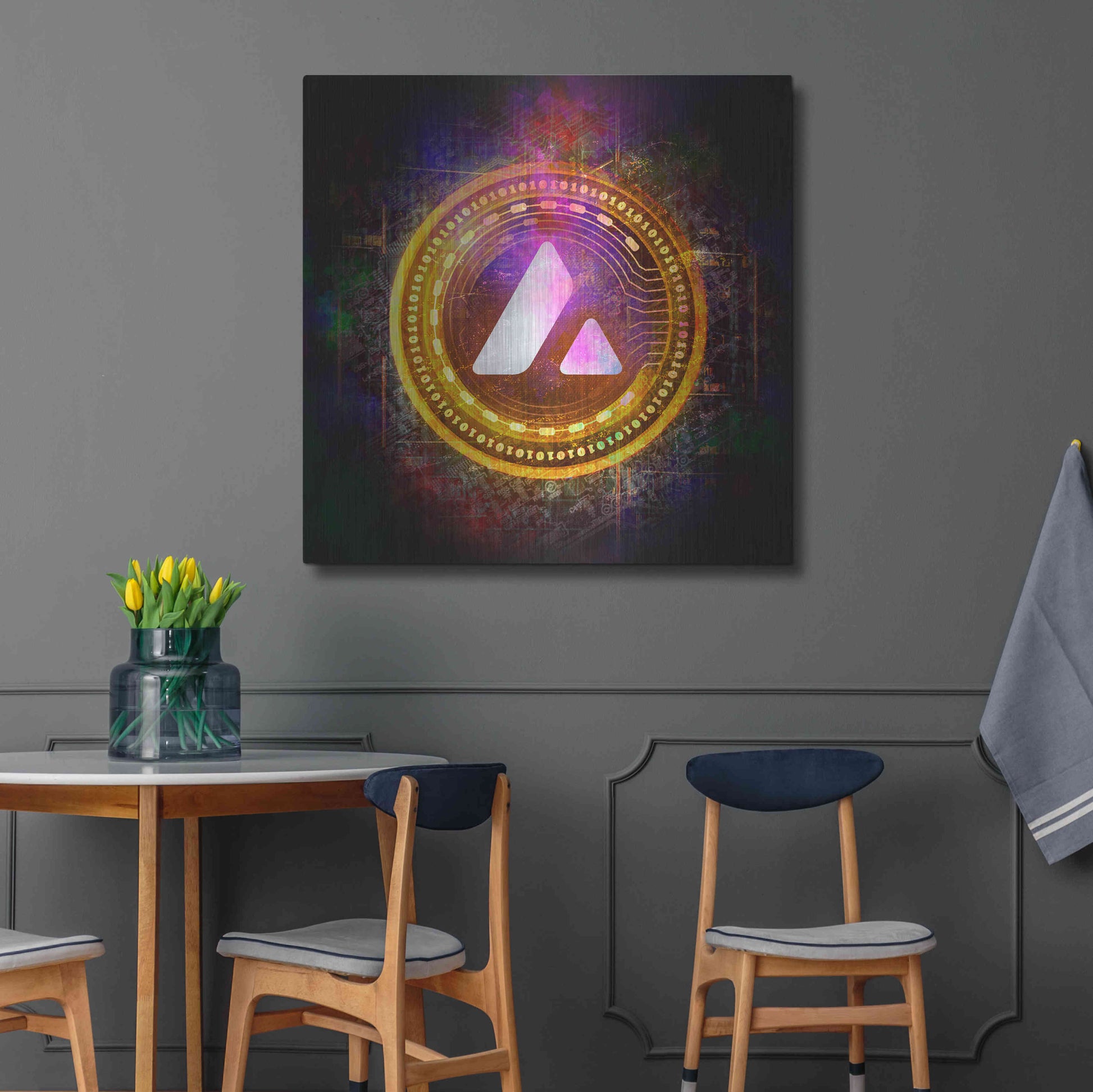 Luxe Metal Art 'Avalanche Crypto Halo' by Epic Portfolio Metal Wall Art,36x36