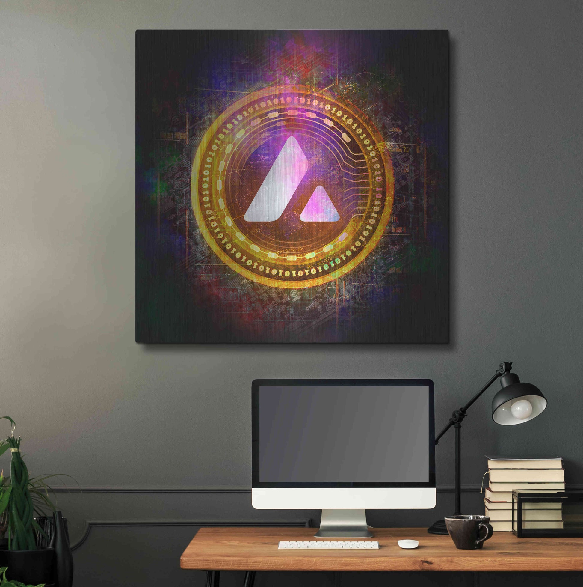Luxe Metal Art 'Avalanche Crypto Halo' by Epic Portfolio Metal Wall Art,36x36