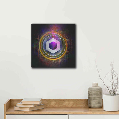 Luxe Metal Art 'Chainlink Crypto Halo' by Epic Portfolio Metal Wall Art,12x12