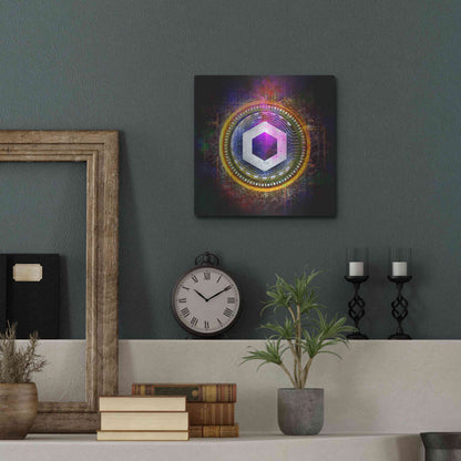 Luxe Metal Art 'Chainlink Crypto Halo' by Epic Portfolio Metal Wall Art,12x12