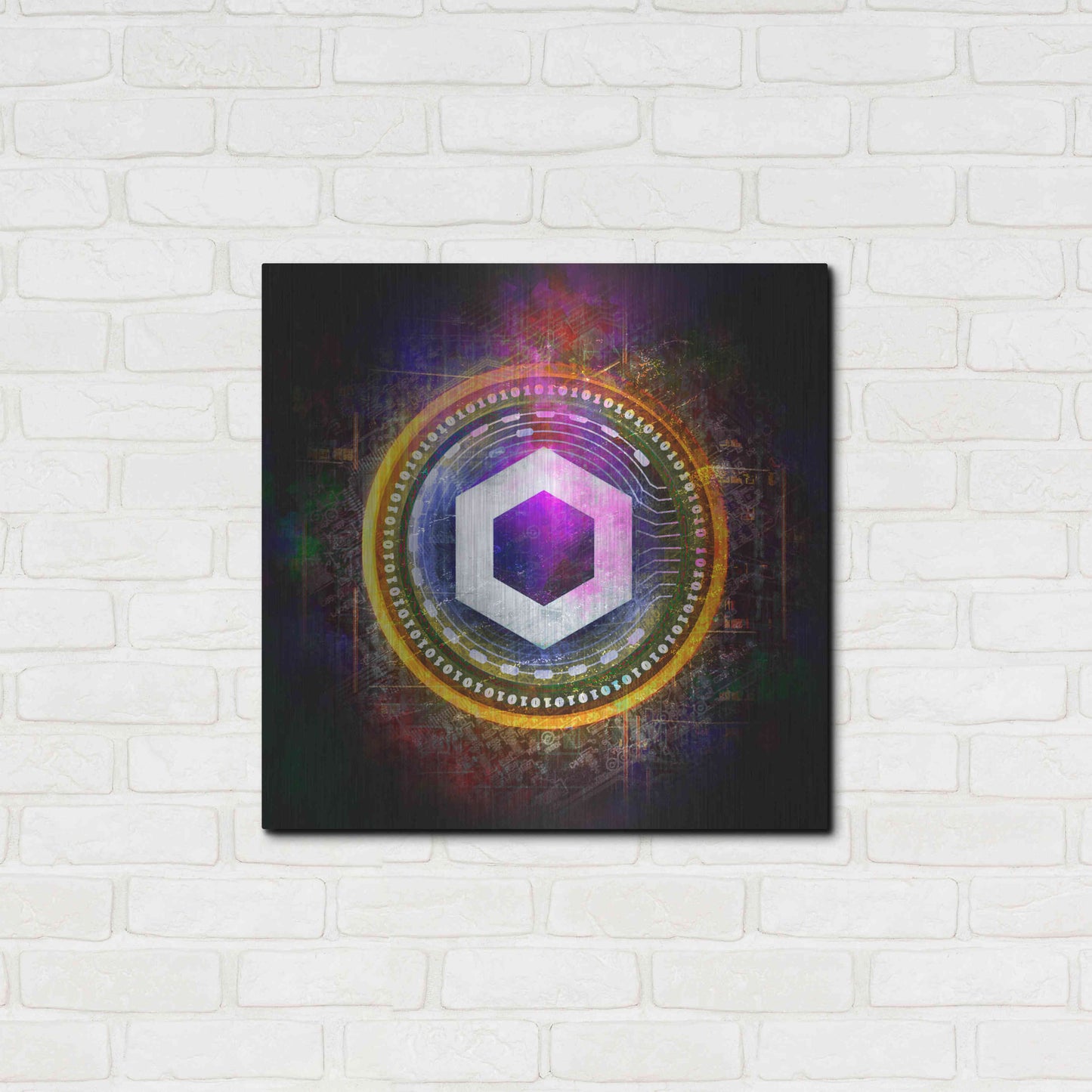 Luxe Metal Art 'Chainlink Crypto Halo' by Epic Portfolio Metal Wall Art,24x24