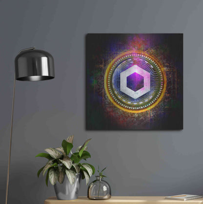 Luxe Metal Art 'Chainlink Crypto Halo' by Epic Portfolio Metal Wall Art,24x24